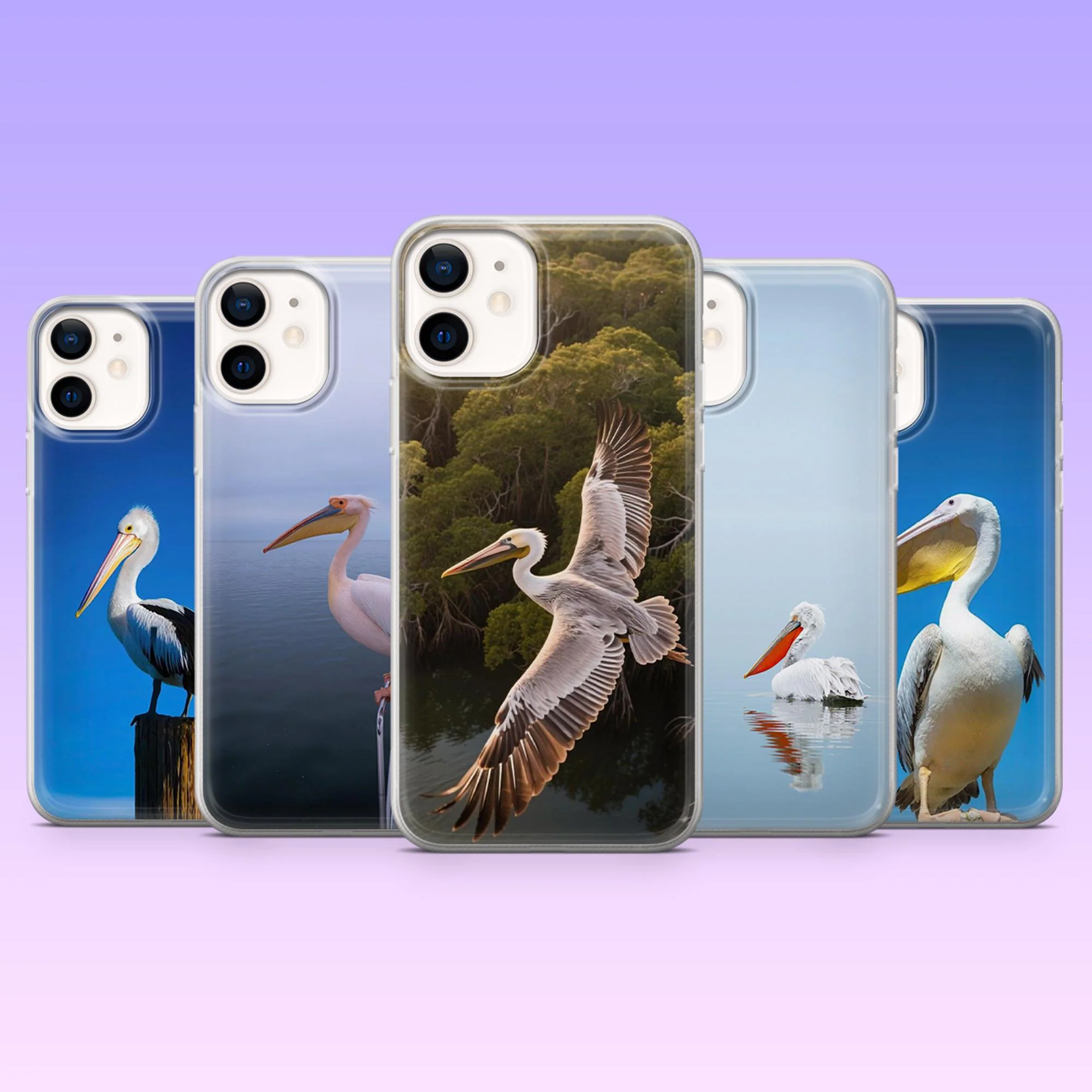 Pelican Phone Case Coastal Seabird Cover for iPhone 17Pro, 16, 15, 14, 13, 12, Samsung S26, S25, S24, S23Fe, A16, A56, Pixel 10, 9Pro