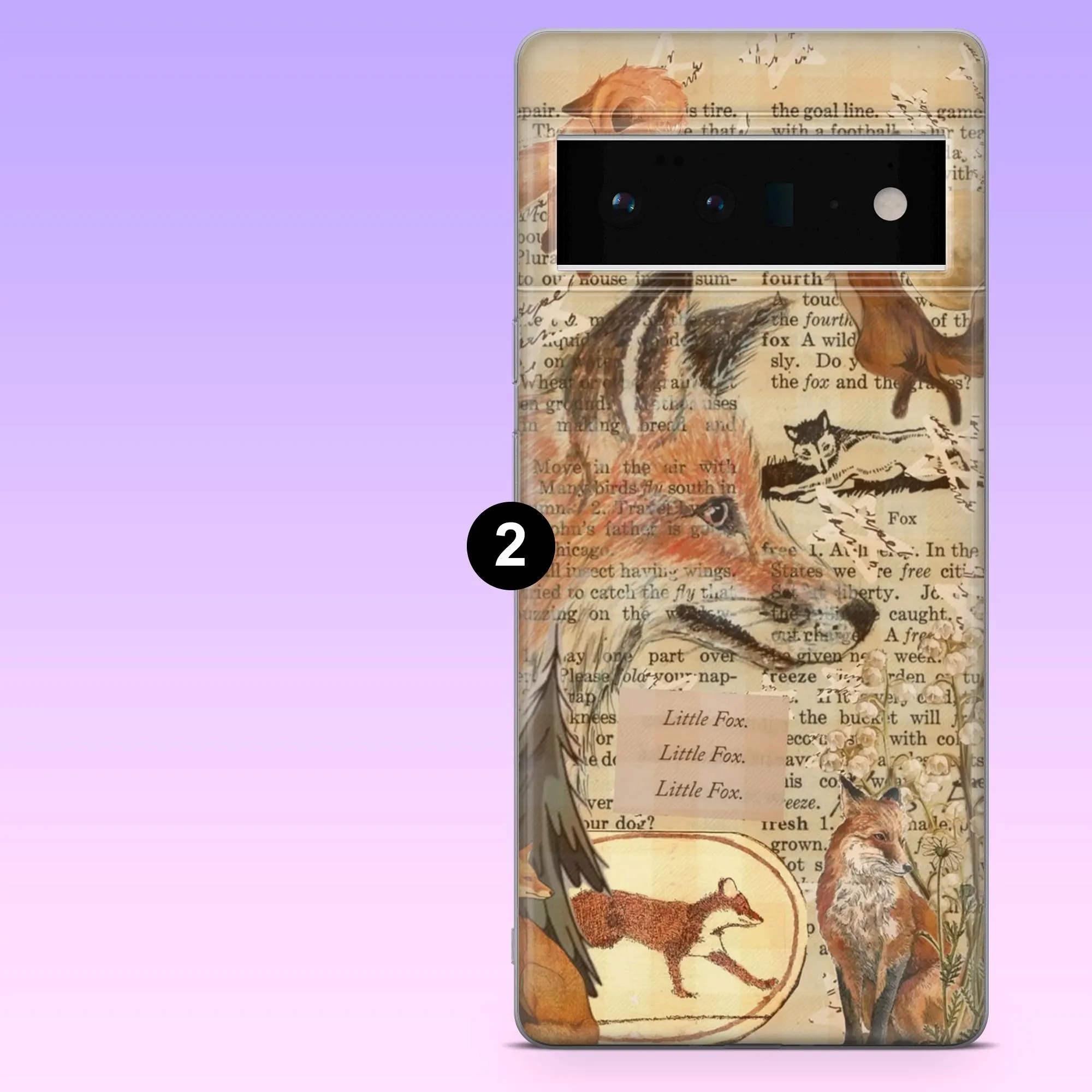 Fox Phone Case Vintage Collage Cottagecore Cover for Google Pixel 10, 10Pro, 9, 9Pro, 8A, 8, 7A, Samsung S25, S24Fe, S23, A16, iPhone 16, 15 - image 4