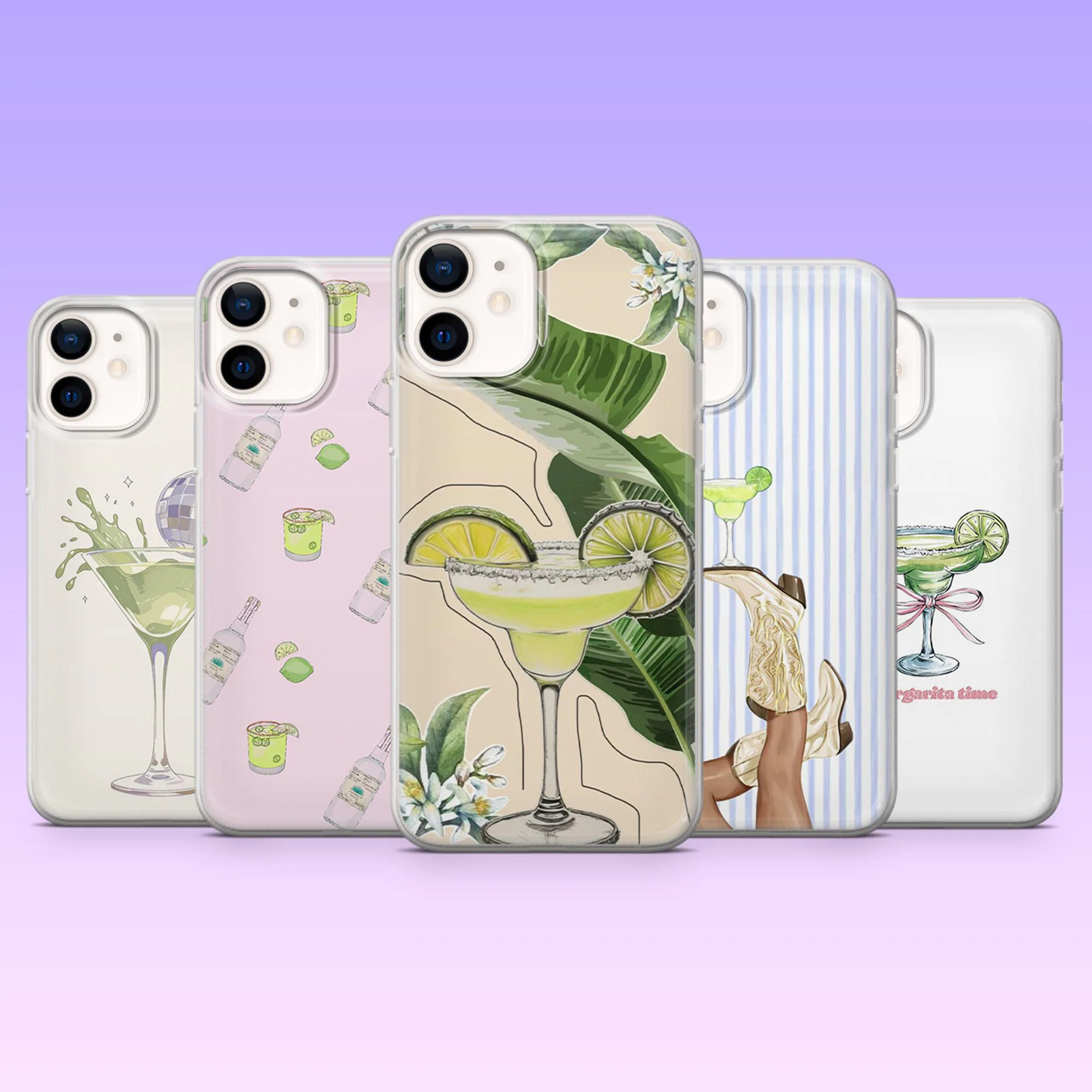 Margarita Phone Case Summer Cocktail Cover for iPhone 17Pro, 16, 15, 14, 13, 12, Samsung S25, S24, S23Fe, S22, A16, A26, A56, Pixel 10, 9Pro