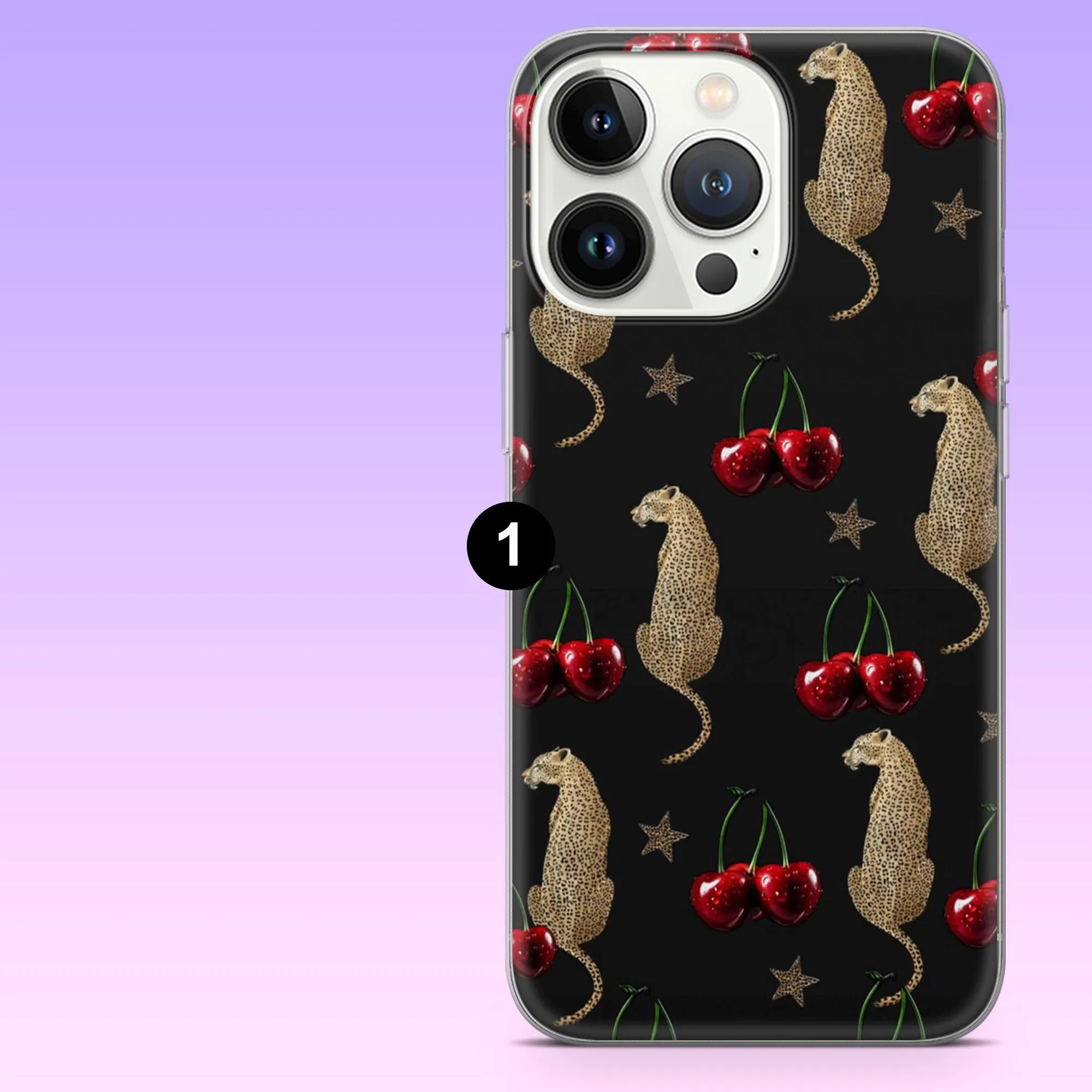 Leopard Cherry Phone Case Coquette Y2K Cover for iPhone 17Pro, 16, 15, 14, 13, 12, Samsung S26, S25, S24, S23Fe, A16, A56, Pixel 10, 9Pro - image 3