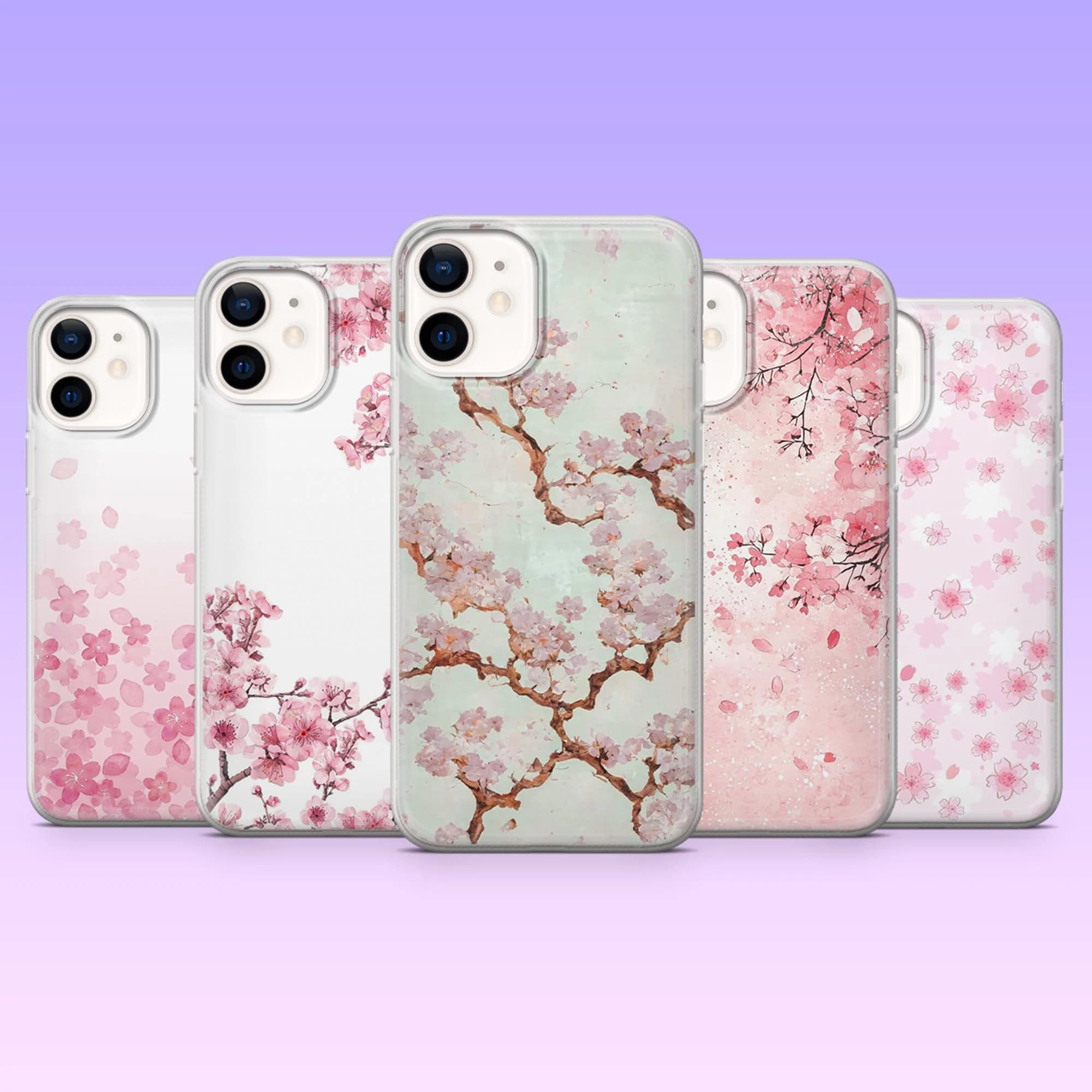 Sakura Phone Case Cherry Blossom Japanese Cover for iPhone 17Pro, 16, 15, 14, 13, 12, Samsung S25, S24, S23Fe, A16, A26, A56, Pixel 10, 9Pro