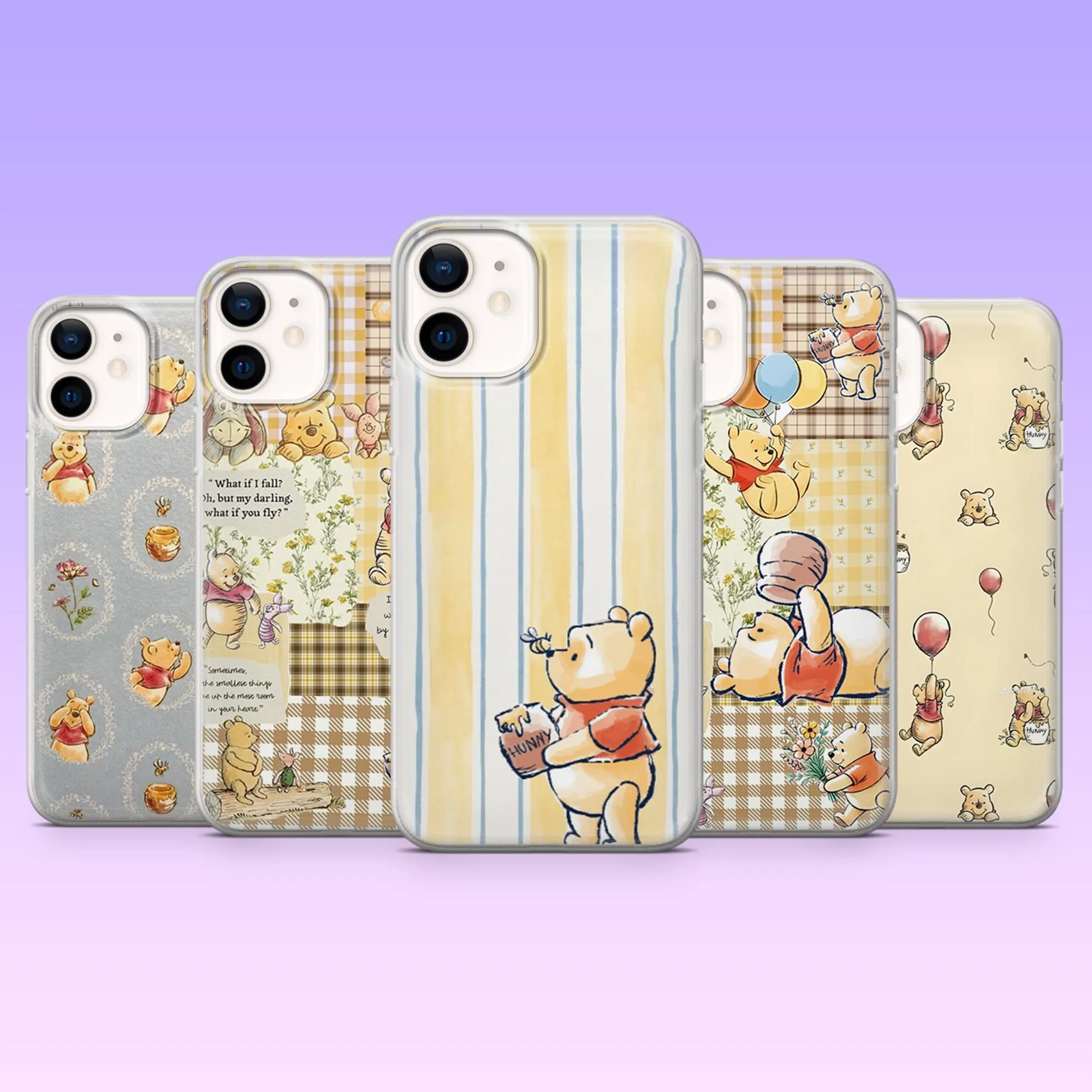 Winnie the Pooh Phone Case Disney Pooh Bear Cover for iPhone 17Pro, 16, 15, 14, 13, 12, Samsung S26, S25, S24, S23, A16, A56, Pixel 10, 9Pro