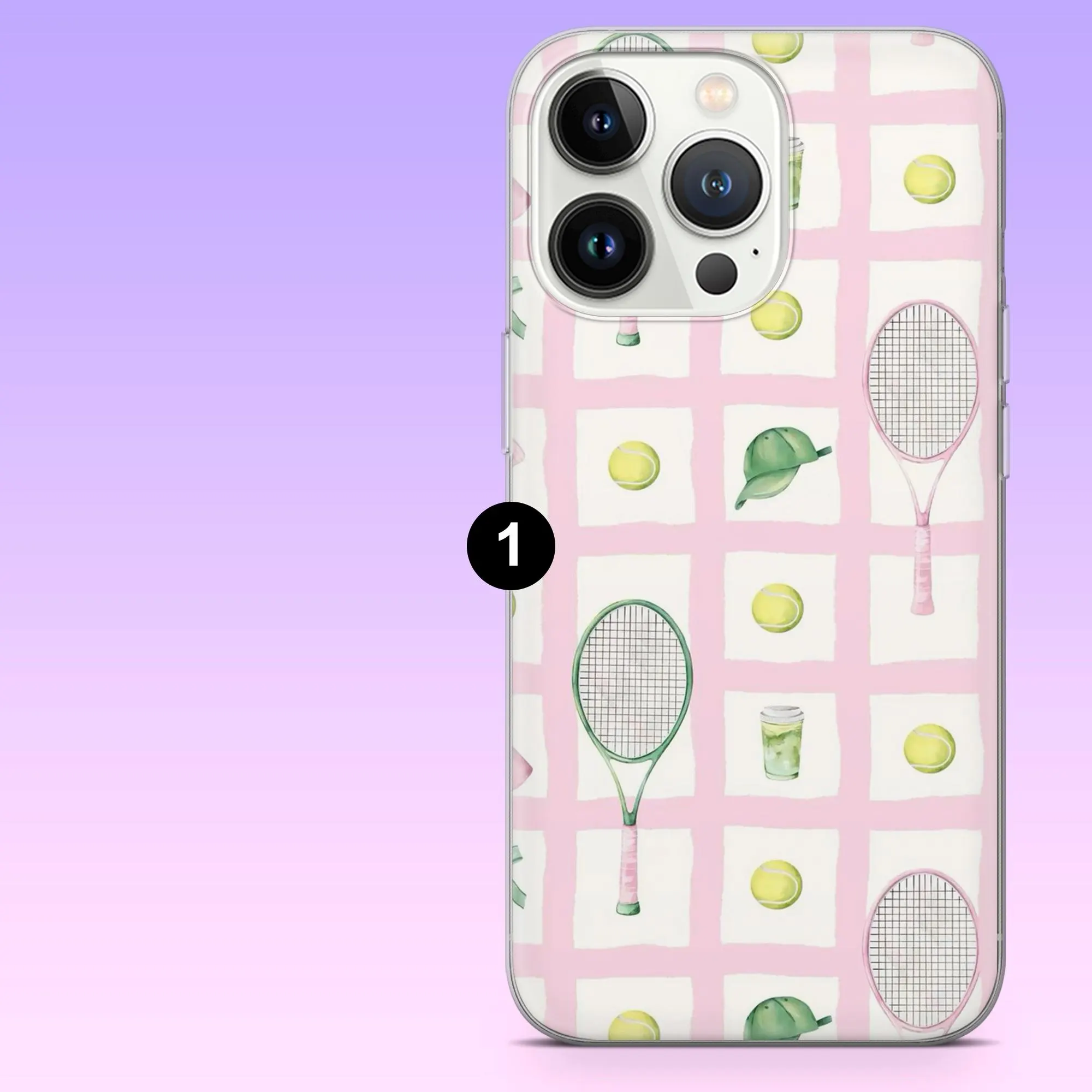 Tennis Phone Case Racket Ball Sport Cover for iPhone 17Pro, 16, 15, 14, 13, 12, Samsung S25, S24, S23Fe, S22, A16, A26, A56, Pixel 10, 9Pro - image 3