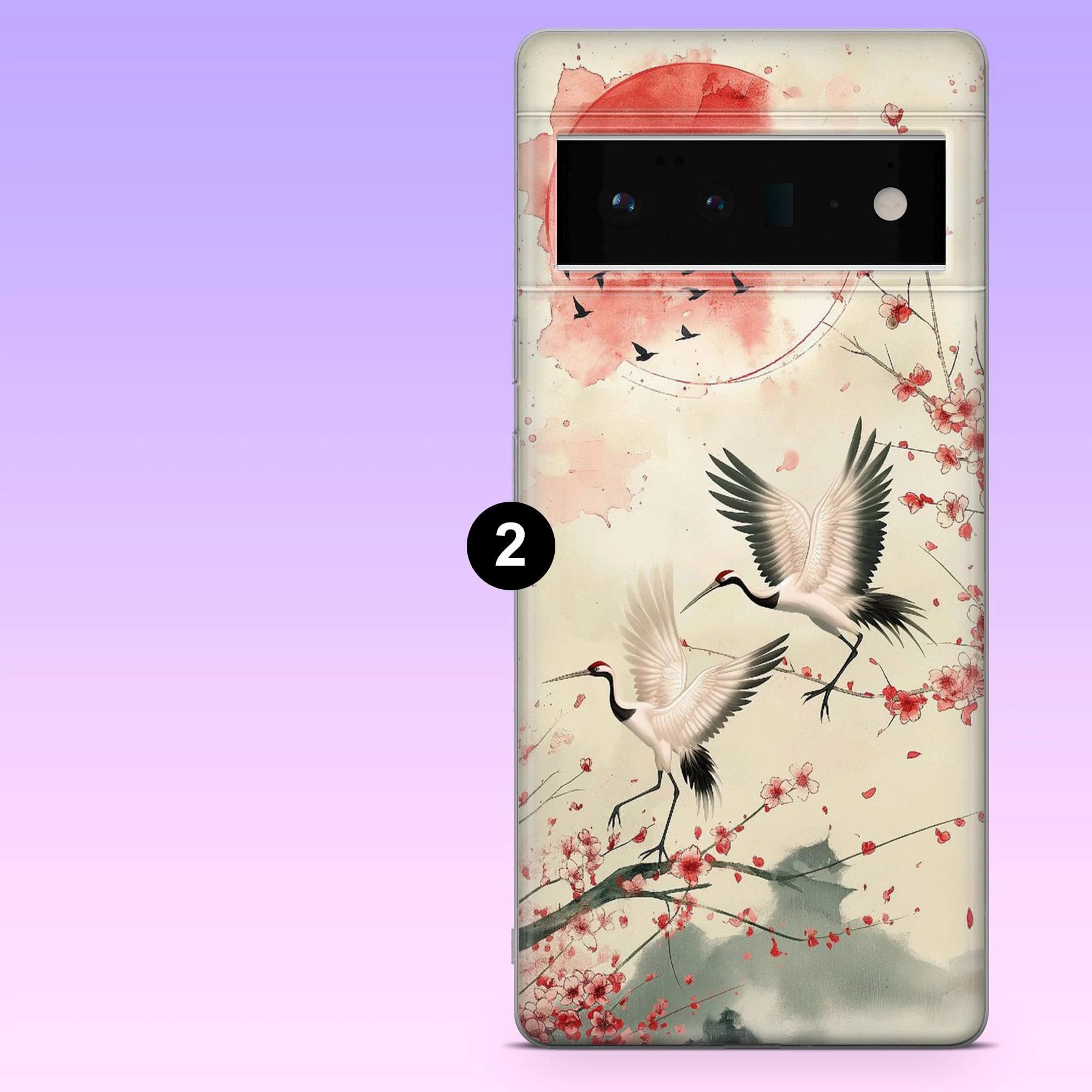 Japanese Crane Phone Case Red Crowned Crane Cover for Google Pixel 10, 10Pro, 9, 9Pro, 8A, 7A, Samsung S26, S25, S24Fe, A16, iPhone 17, 16 - image 4