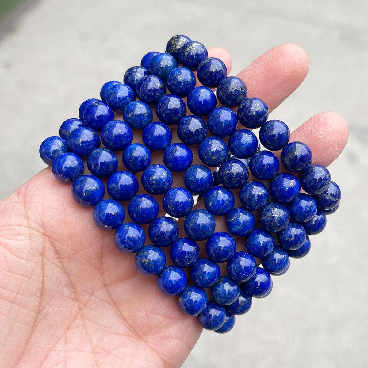 Lapis Lazuli Bracelet, Afghan 5A Natural Gemstone Bracelet, Royal Blue Polished Bead - image 4