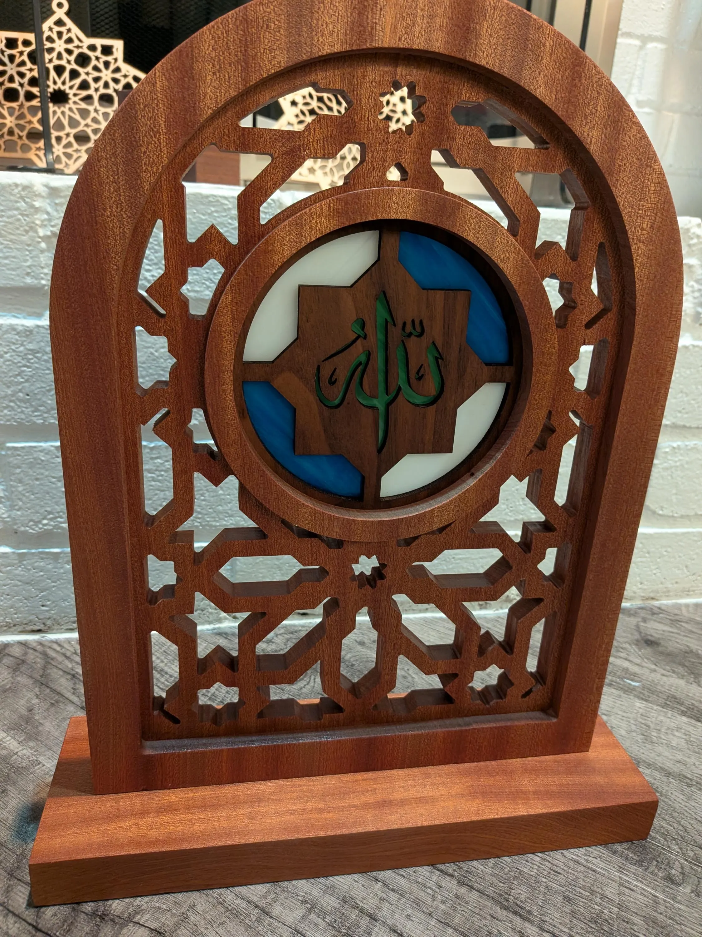 Islamic wood decor Allah arch - image 4