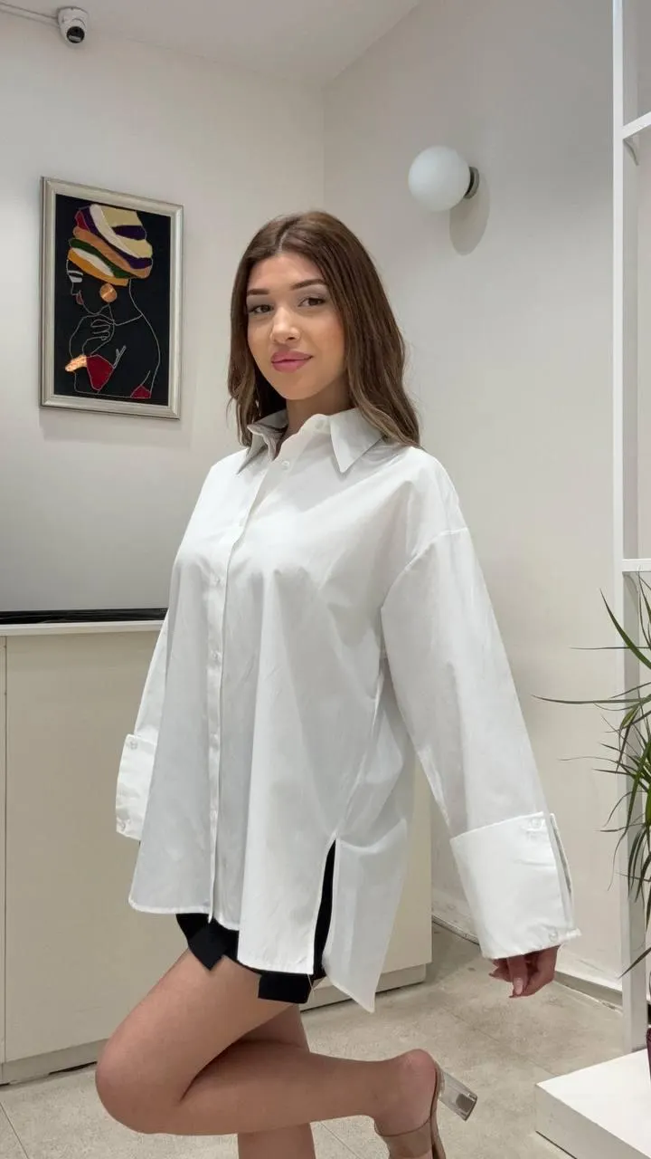 Women’s Long Button-Up Shirt | Oversized Casual Top | Minimalist Everyday Wear - image 2