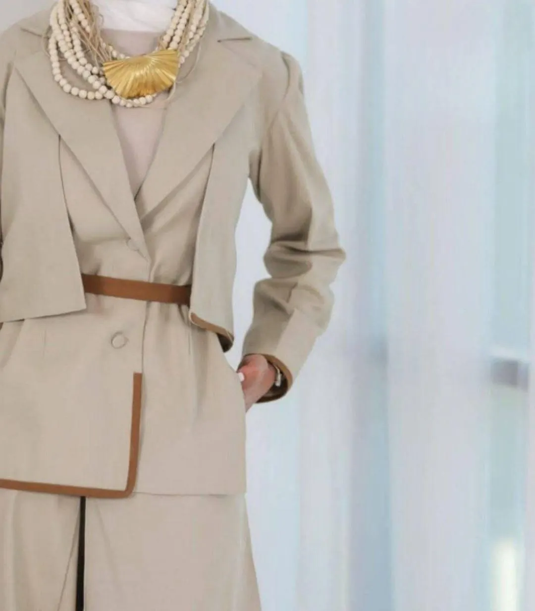 3-Piece Wide Leg Crepe Set for Women | Blazer + Top + Pants | Business & Travel Outfit - image 4