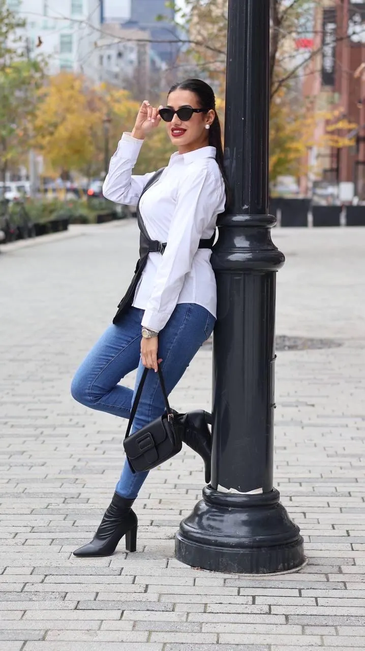 Women’s Black Leather Vest | Minimal Moto Style Waistcoat | Classic Casual Layer - image 2