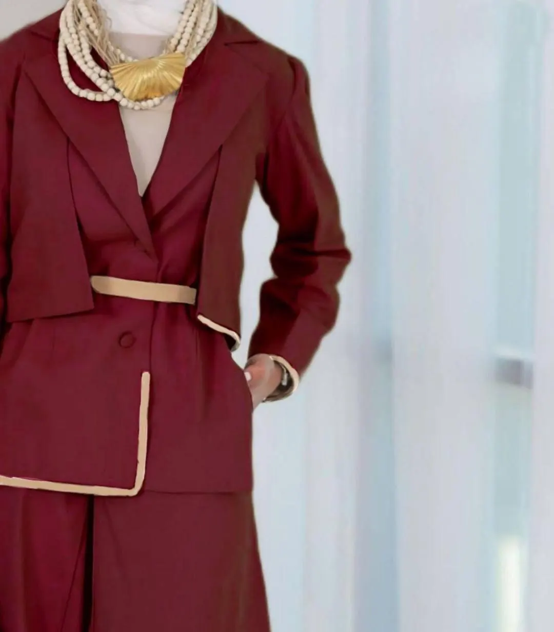 3-Piece Wide Leg Crepe Set for Women | Blazer + Top + Pants | Business & Travel Outfit - image 3