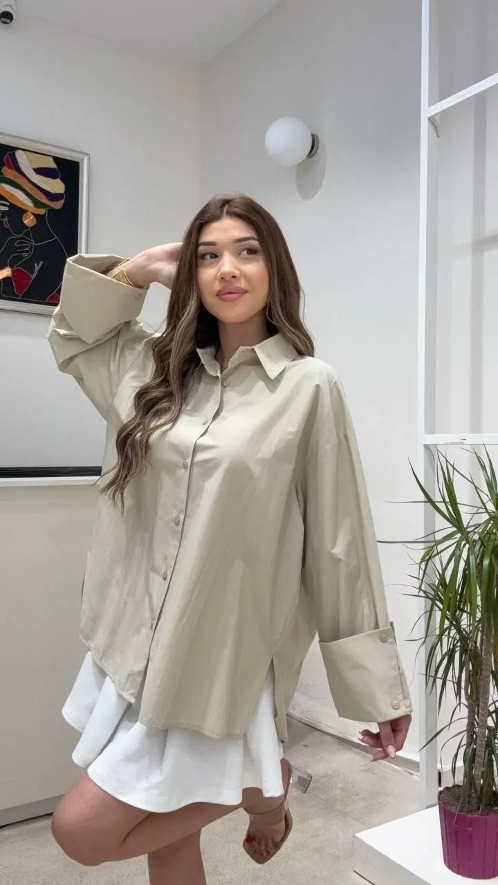 Women’s Long Button-Up Shirt | Oversized Casual Top | Minimalist Everyday Wear - image 4