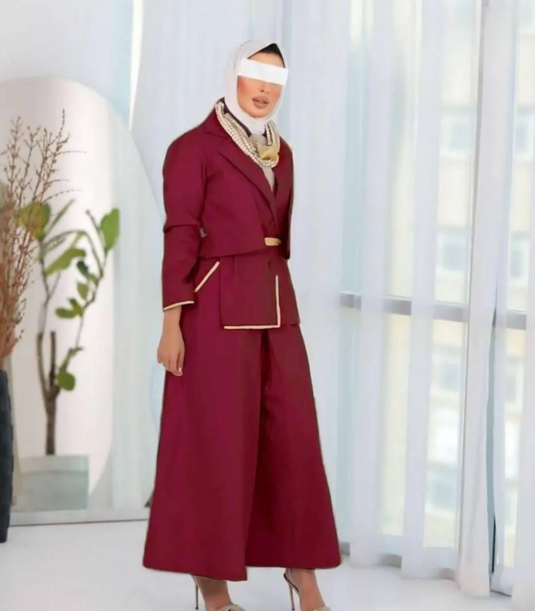 3-Piece Wide Leg Crepe Set for Women | Blazer + Top + Pants | Business & Travel Outfit