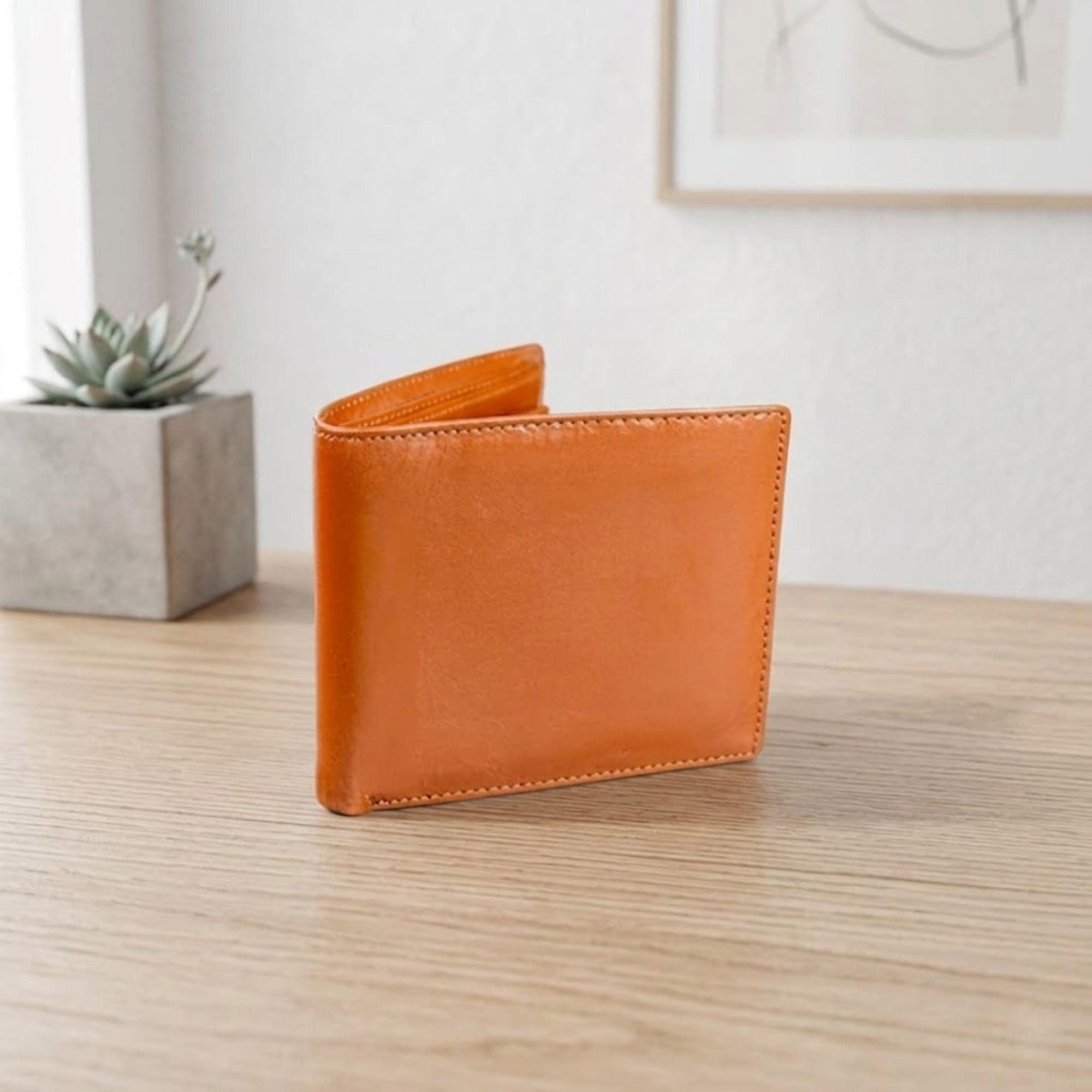 Handmade Cowhide Leather Slim Bifold Wallet – Minimalist Card Holder for Men - image 3