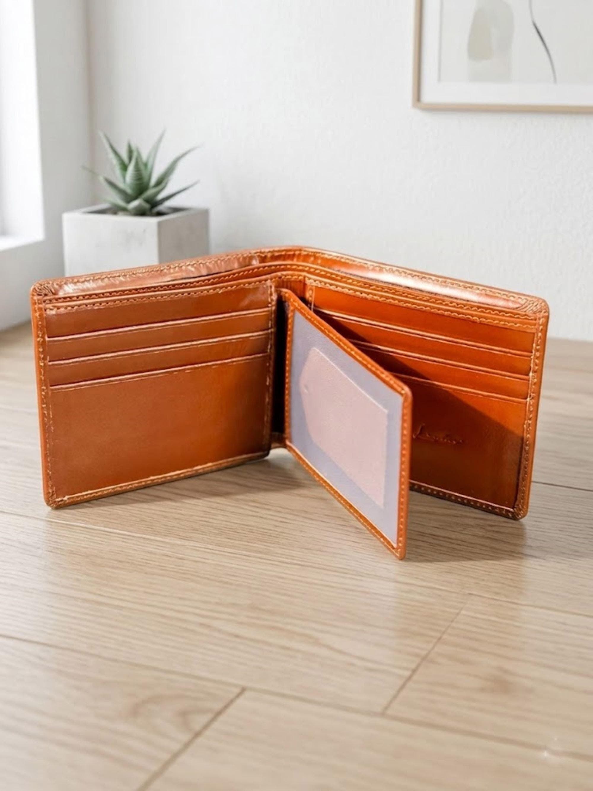 Handmade Cowhide Leather Slim Bifold Wallet – Minimalist Card Holder for Men - image 4