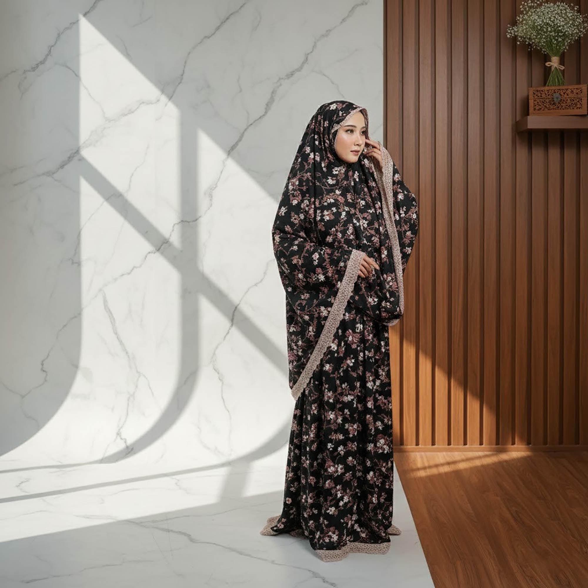 Floral Cotton Prayer Dress with Lace Trim | 2-in-1 Travel Robe - image 5
