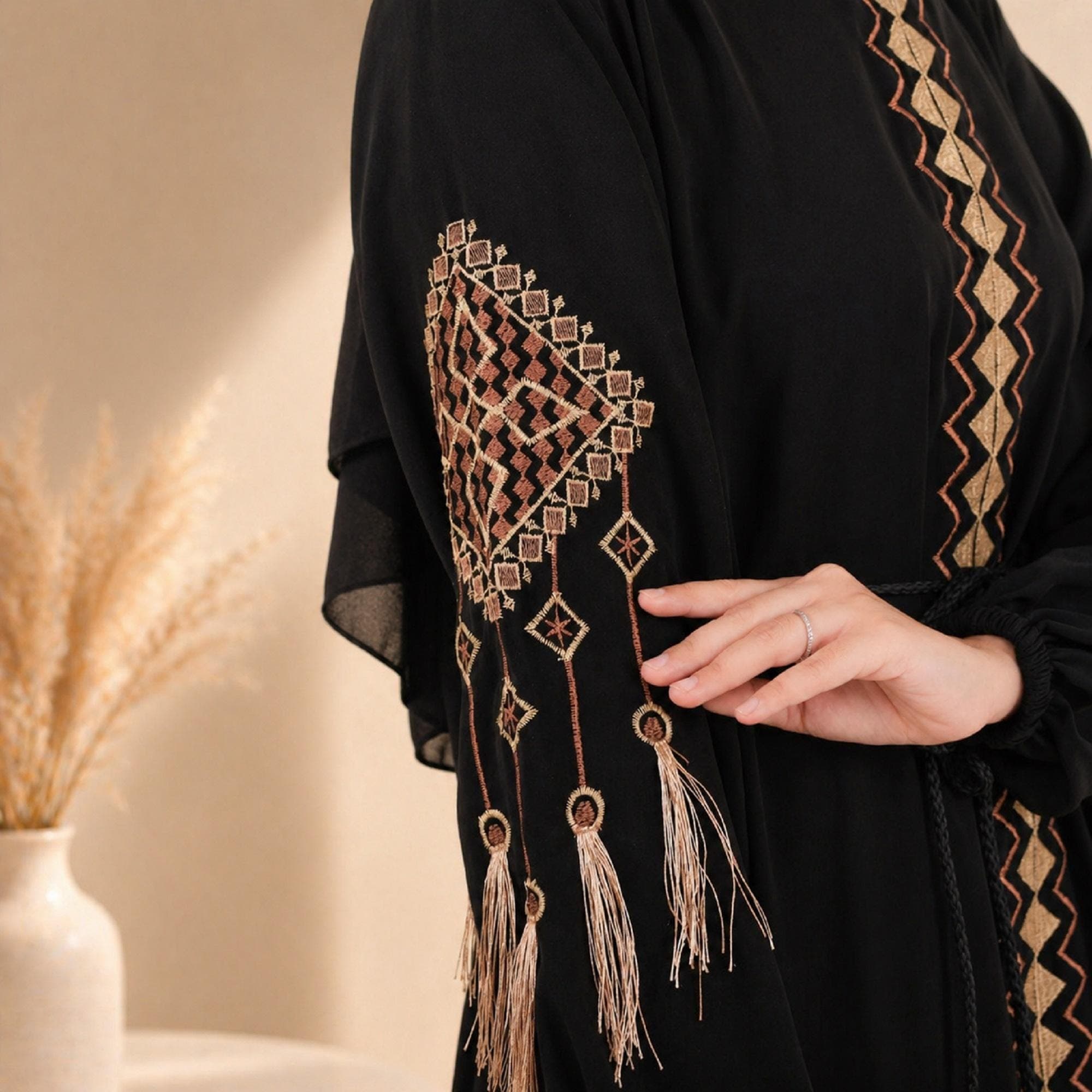 Black Turkish Abaya Front Zipper Modest Maxi Dress Muslim - image 5