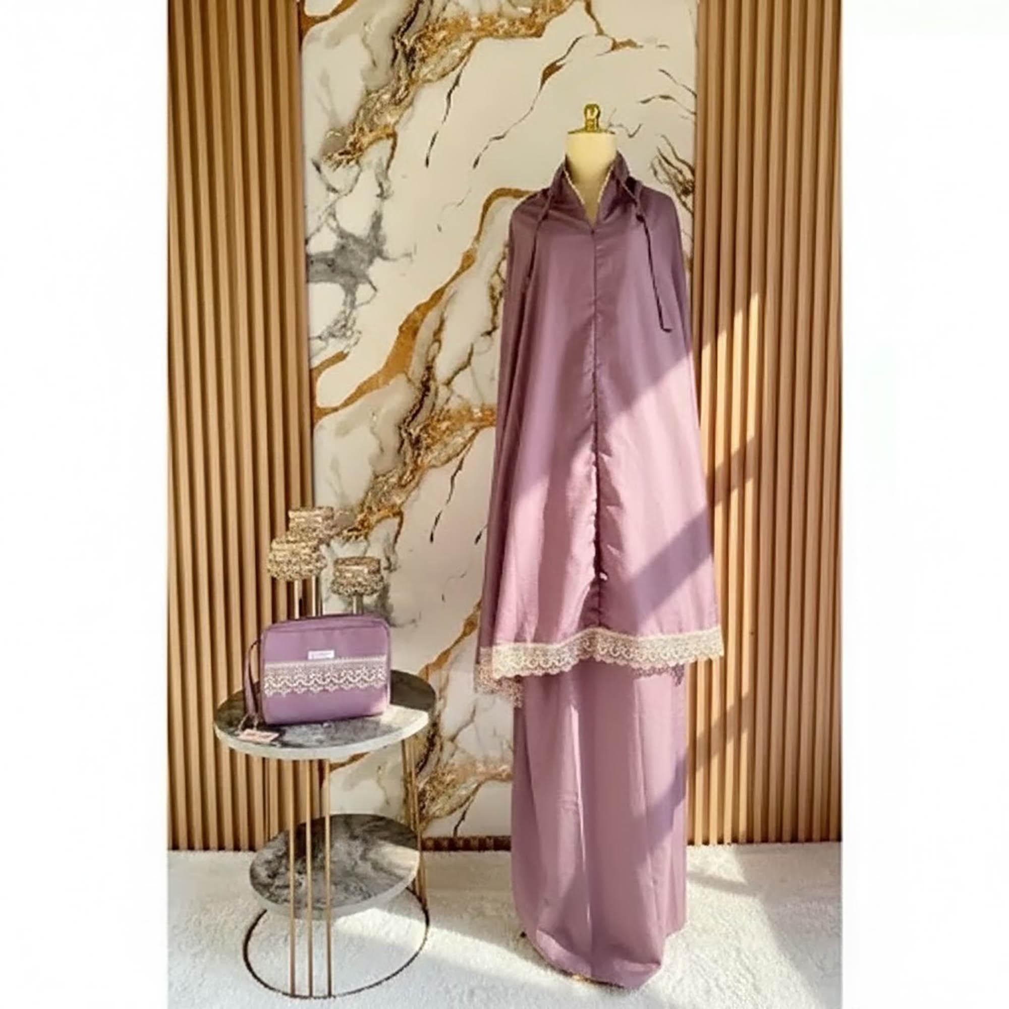 Jumbo Cotton Prayer Dress with Lace Trim & Zipper - image 5