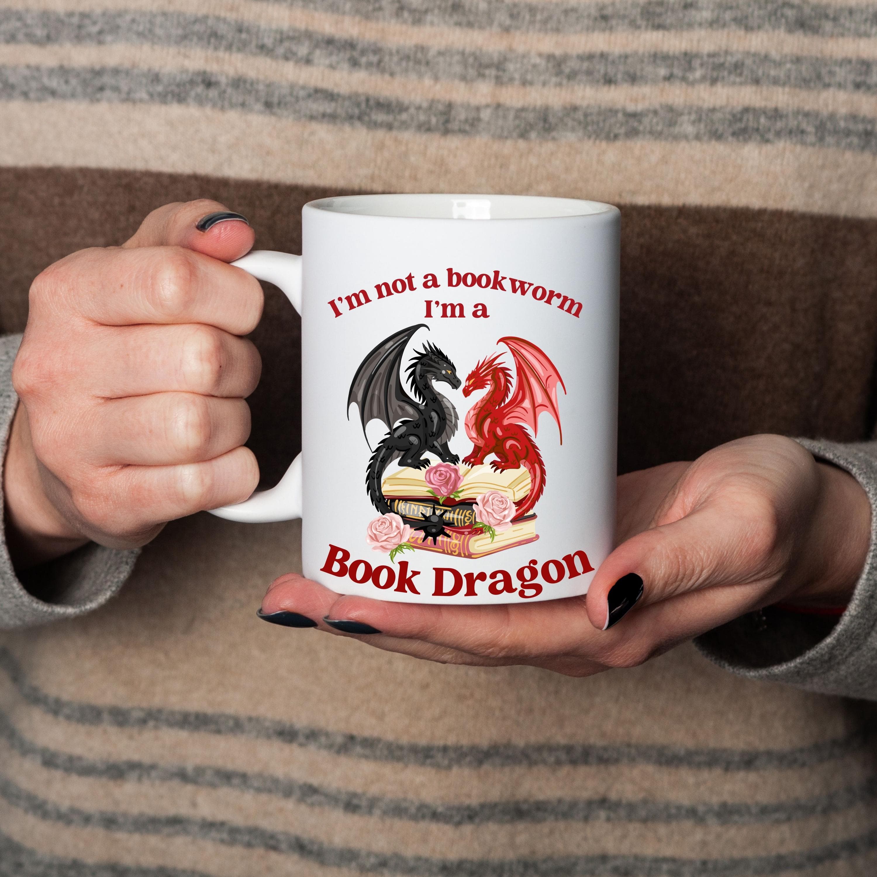 Book Dragon Png Svg | Book Lover 2 Png Svg |  I'm Not A Bookworm | Fantasy Reader | Dragon Lover Gift for Cricut & Silhouette