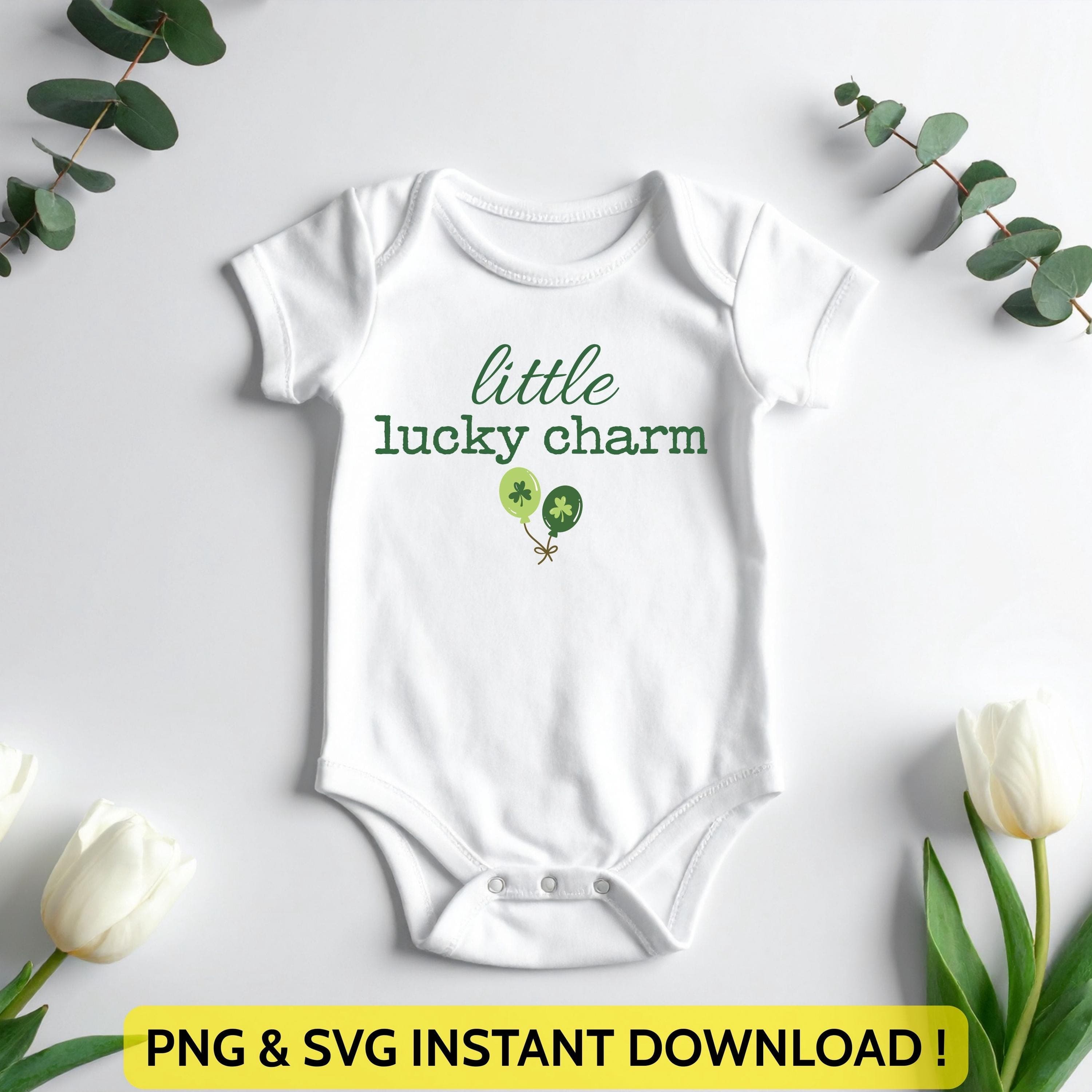 Little Lucky Charm Png Svg | St Patrick's Day Baby Design | Irish Baby Gift | 1st Saint Patty's Day Art for Cricut & Silhouette