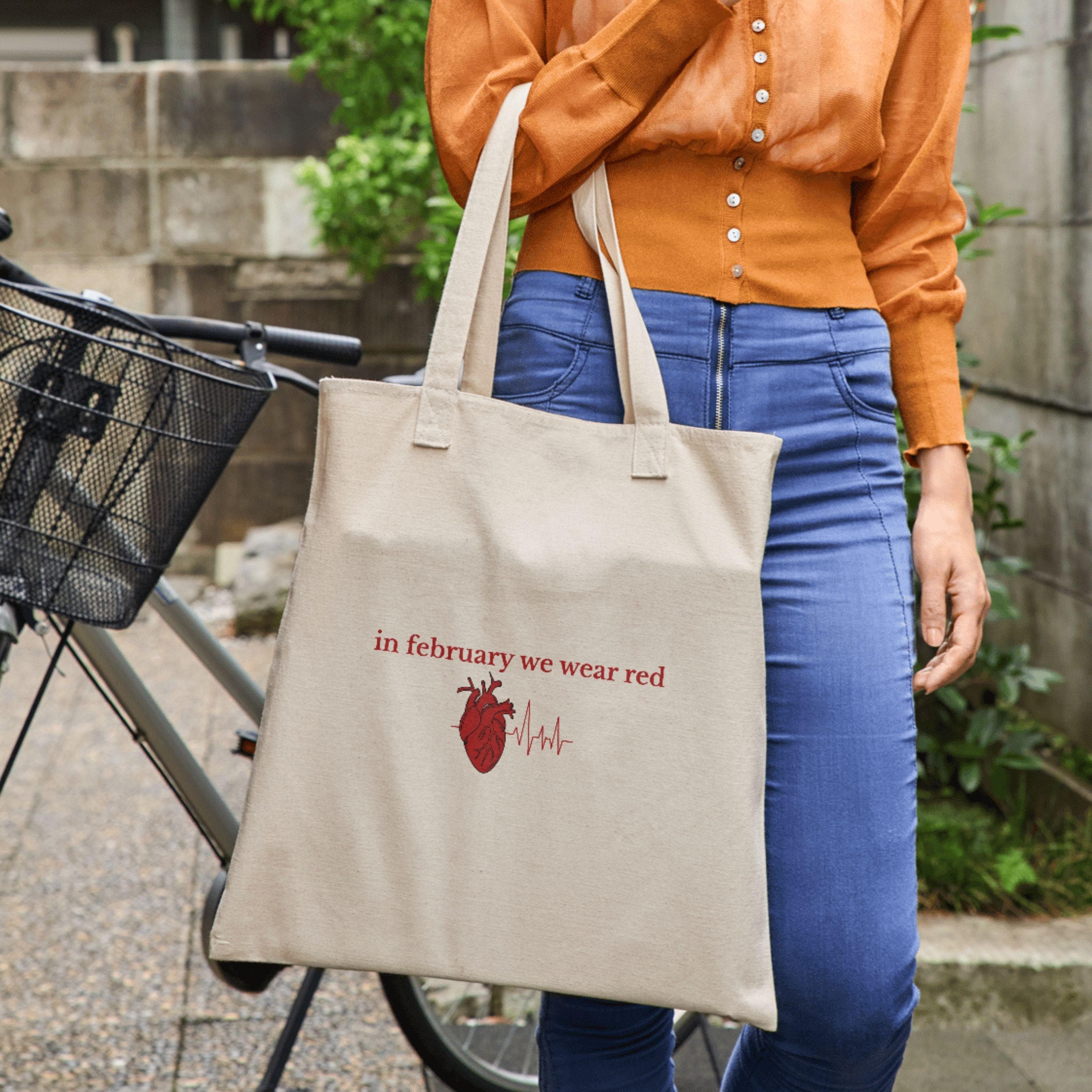 In February We Wear Red Png Svg | Heart Disease Awareness | Red Heart Design | Medical Awareness Art for Cricut & Silhouette