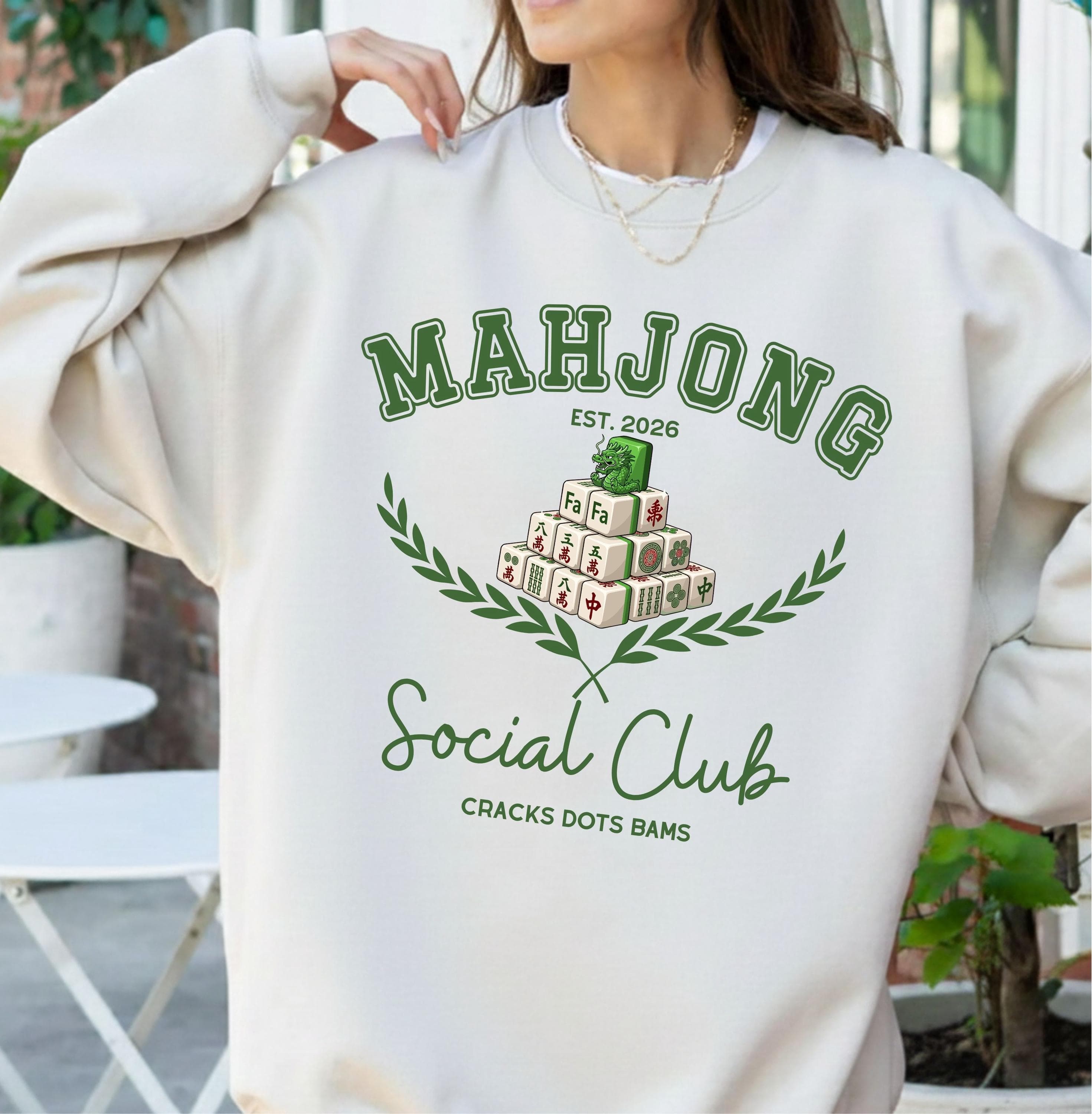 Mahjong Social Club Png Svg | Cracks Dots Bams | Mahjong Player Quote | Trendy Mahjongg Gaming Design for Cricut & Silhouette