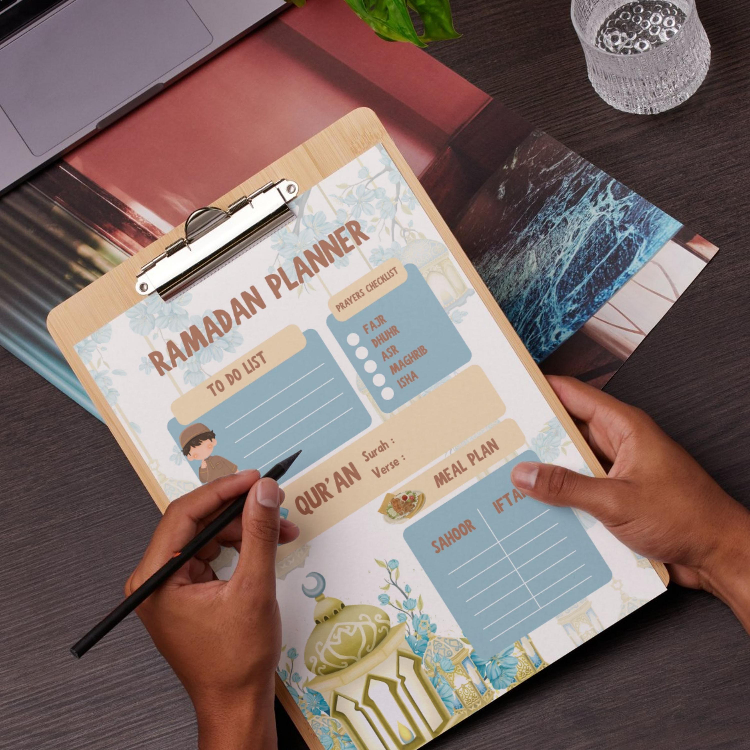 Ramadan Checklist Planner Pdf | Islamic Daily Prayer | Printable Ramadan 2026 Activity Chart Digital Design