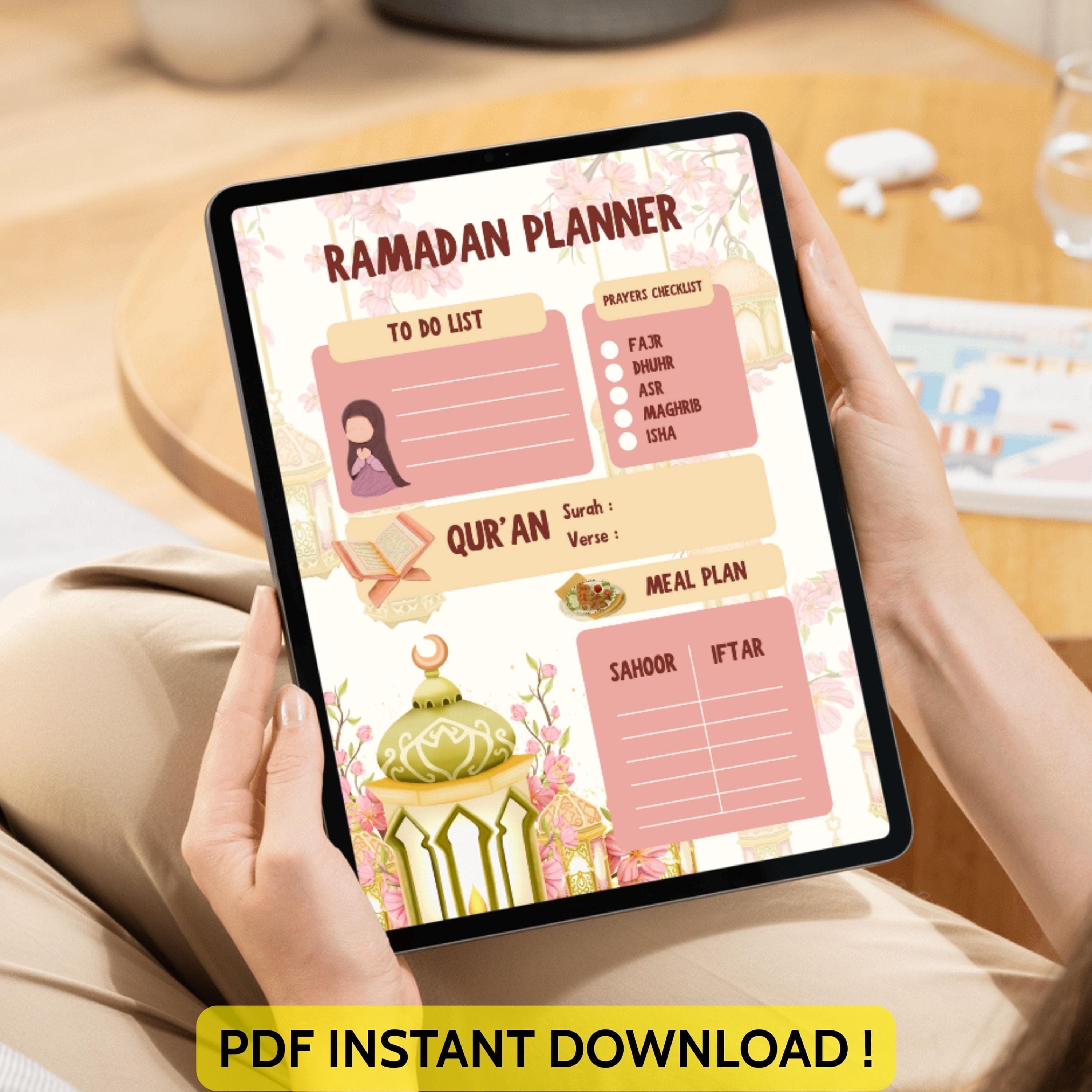 Ramadan Checklist Planner Pdf | Islamic Daily Prayer | Printable Ramadan 2026 Activity Chart Digital Design