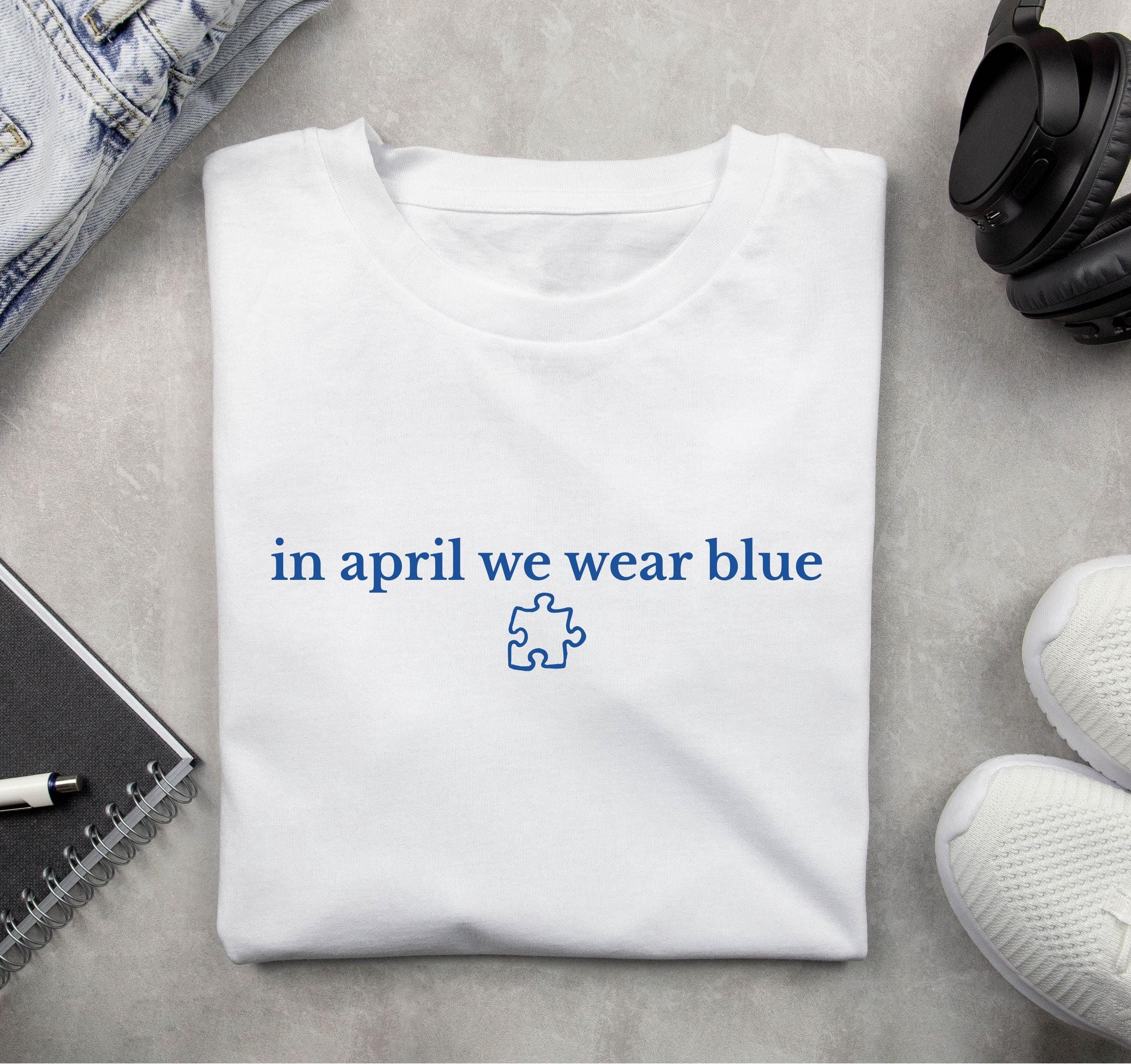 Autism Awareness Png Svg | In April We Wear Blue | Neurodiversity Shirt Png Svg for Cricut & Silhouette