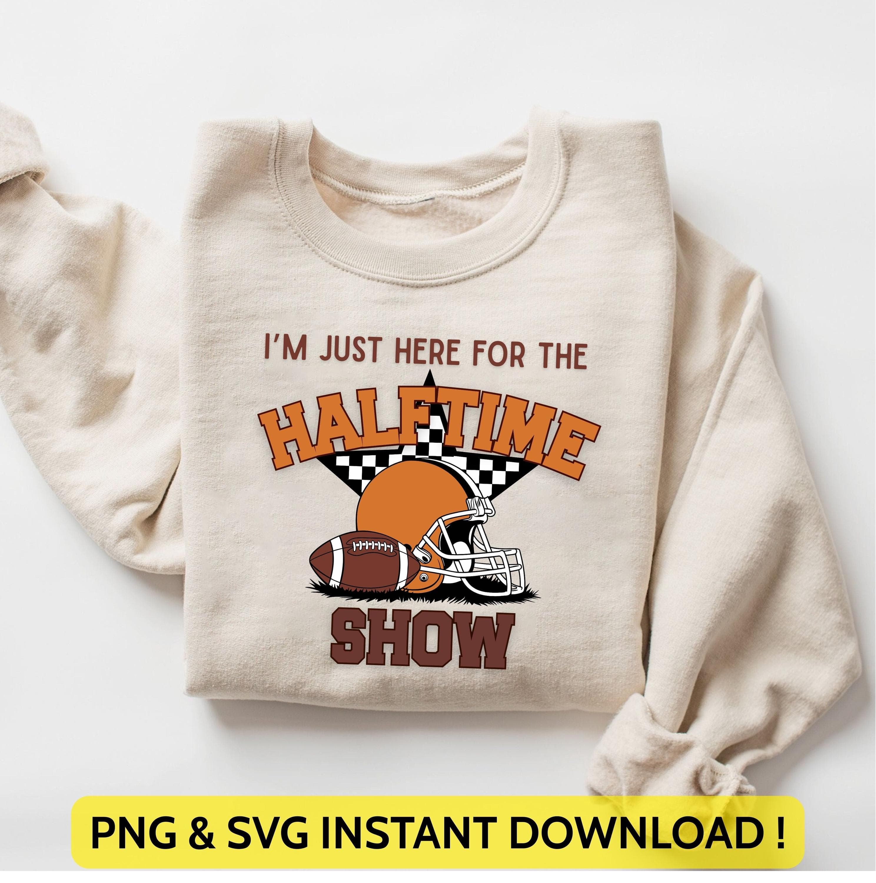 Just Here For Halftime Show Png Svg | Retro Football Design | Big Game Day Shirt Design | Trendy Superbowl Tee for Cricut & Silhouette