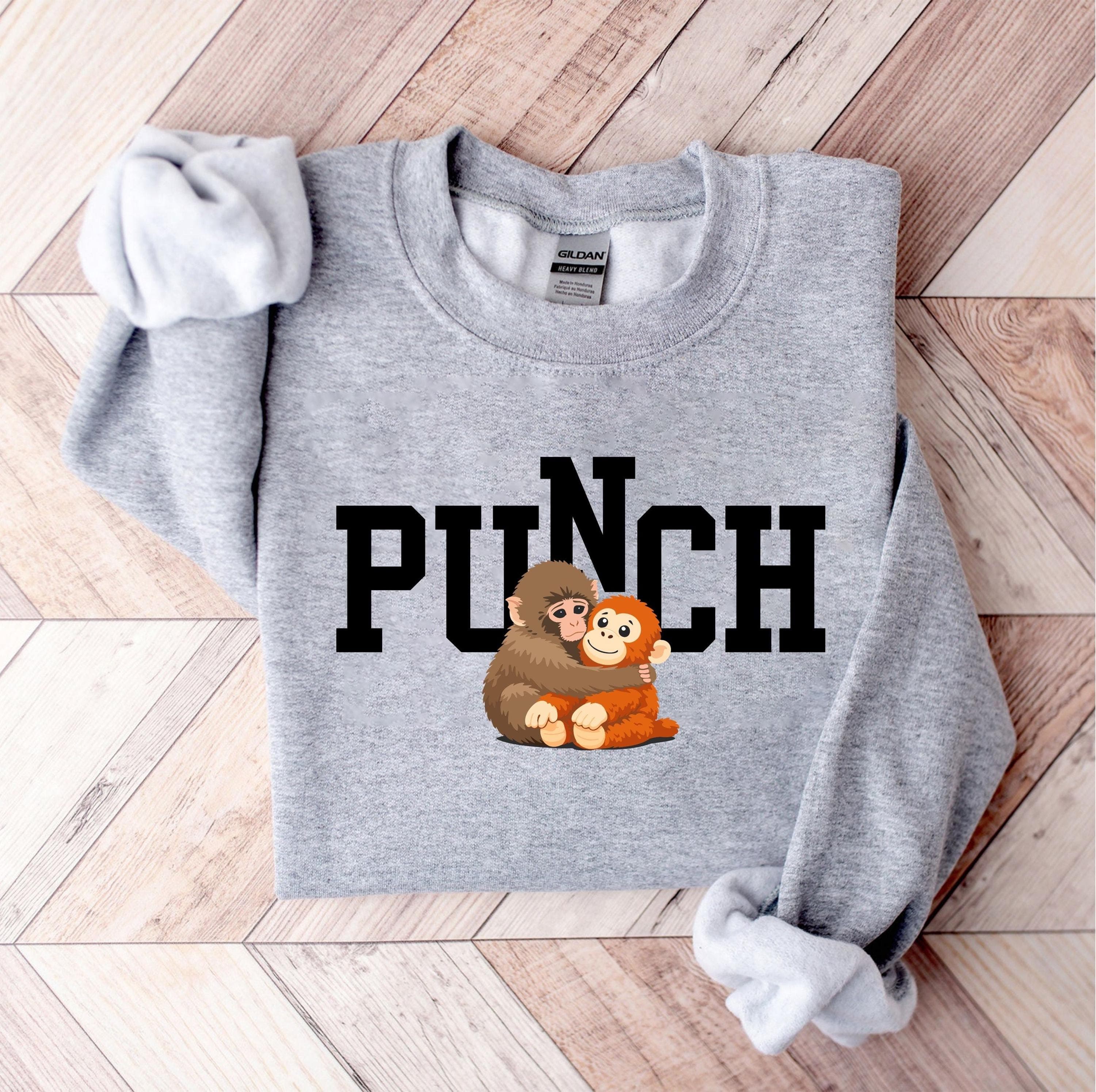 Team Punch Viral Monkey Shirt Png Svg | Baby Monkey Punch Design | Emotional Plush Toy Meme for Cricut & Silhouette