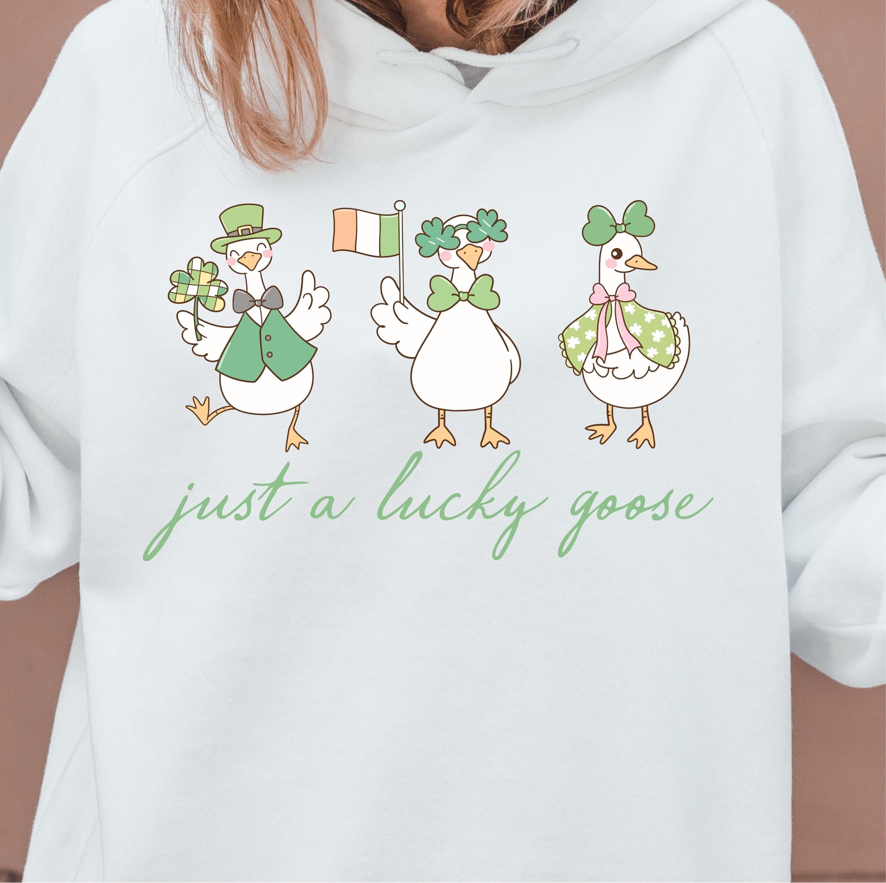 Just A Lucky Goose Png Svg | St Patricks Day Design | Silly Goose Png Svg | One Lucky Goose for Cricut & Silhouette