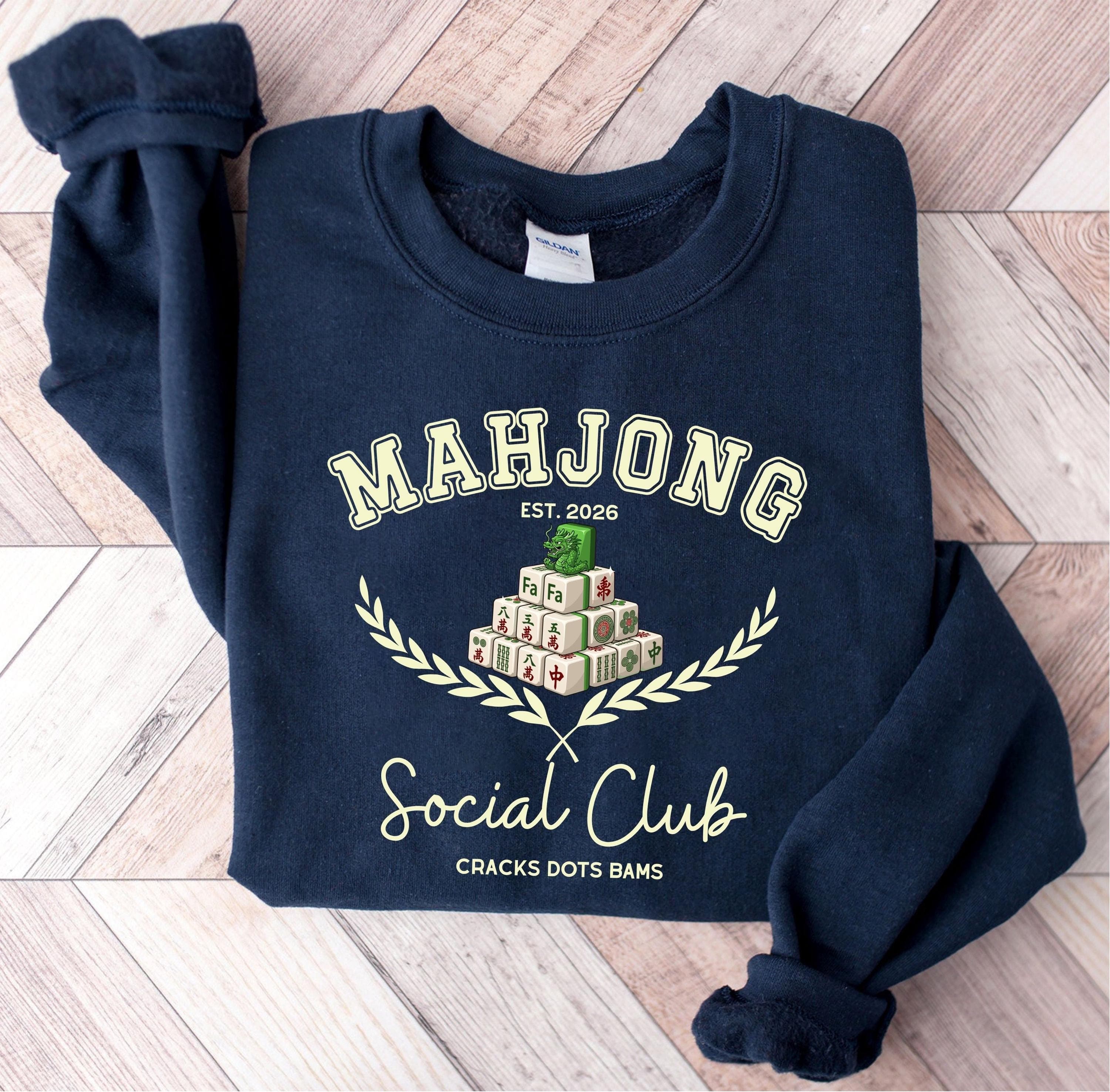 Mahjong Social Club Png Svg | Cracks Dots Bams | Mahjong Player Quote | Trendy Mahjongg Gaming Design for Cricut & Silhouette