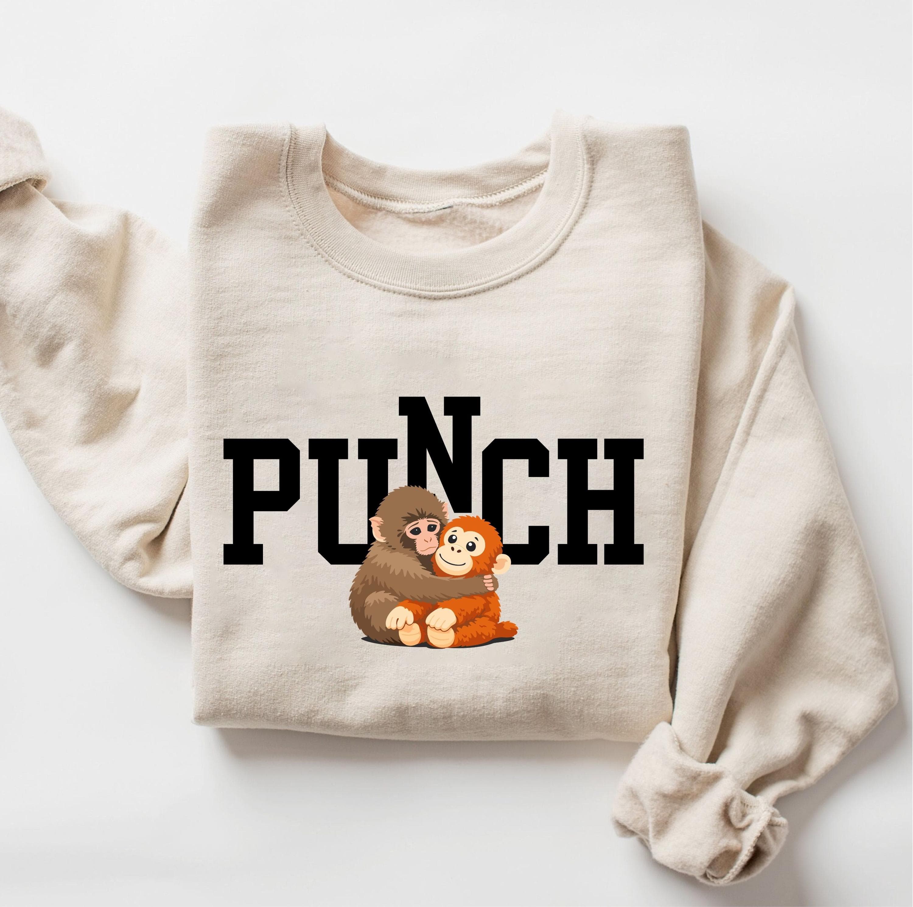 Team Punch Viral Monkey Shirt Png Svg | Baby Monkey Punch Design | Emotional Plush Toy Meme for Cricut & Silhouette