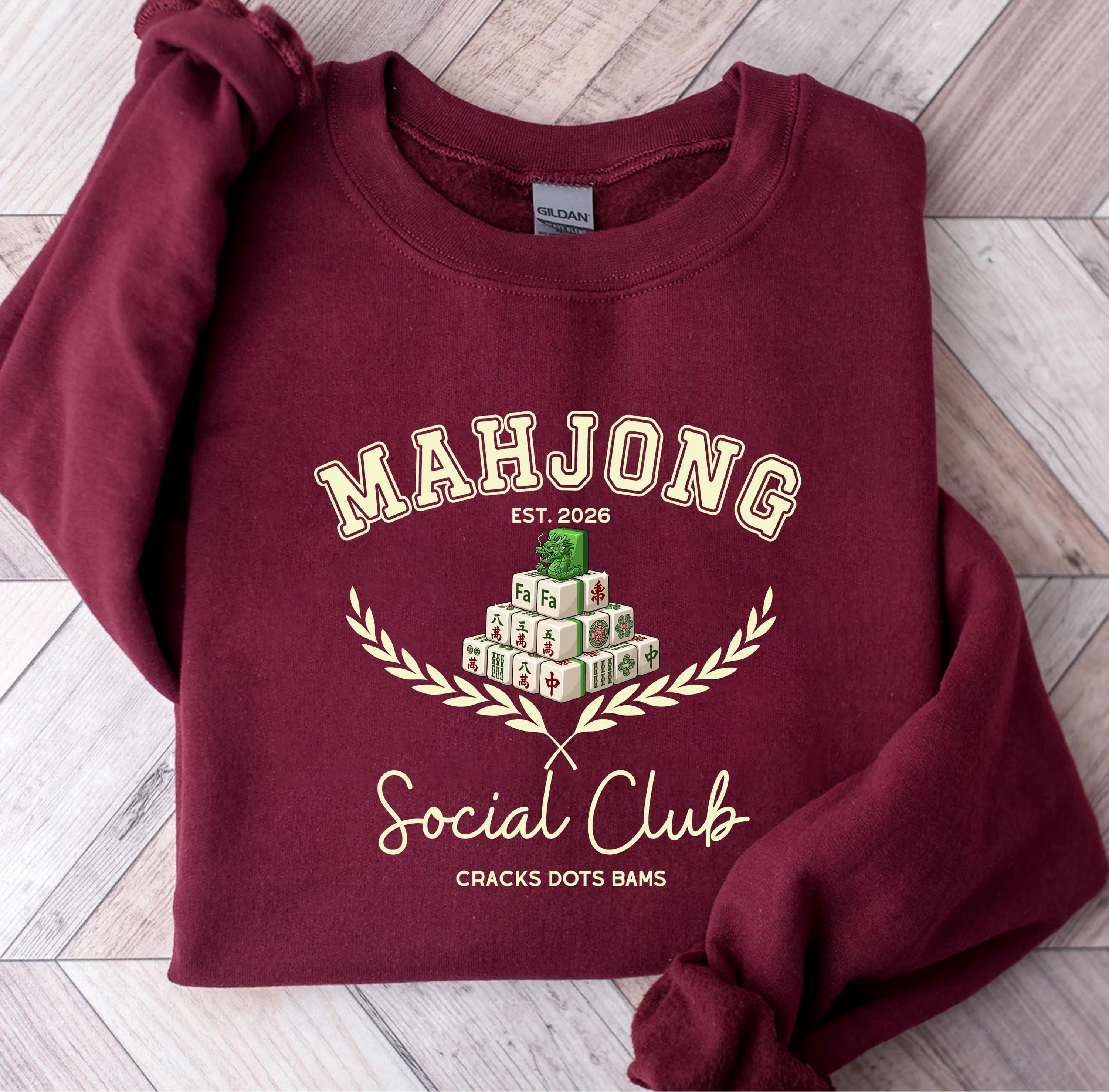 Mahjong Social Club Png Svg | Cracks Dots Bams | Mahjong Player Quote | Trendy Mahjongg Gaming Design for Cricut & Silhouette