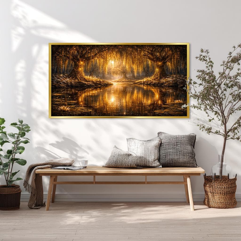 Gustav Klimt Forest Gramer Canvas Wall Art, Luxury Nature Landscape Large Wall Decor