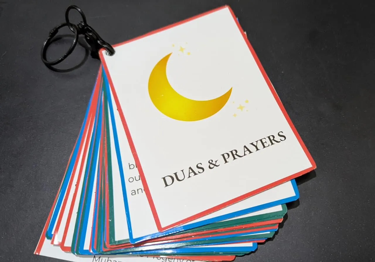Muslim gift idea dua cards set with ring binding