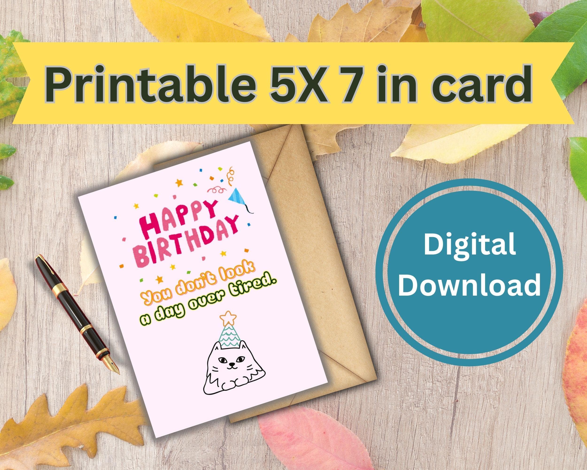 Funny Grumpy Cat Birthday Card – Sarcastic Gift for Cat Lovers (Digital Download) - image 5