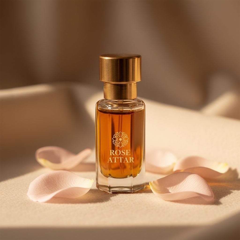 Pure Rose Attar Perfume Oil| | Natural Alcohol-Free | Indian Ittar Summer Fragrance | Gift for Her