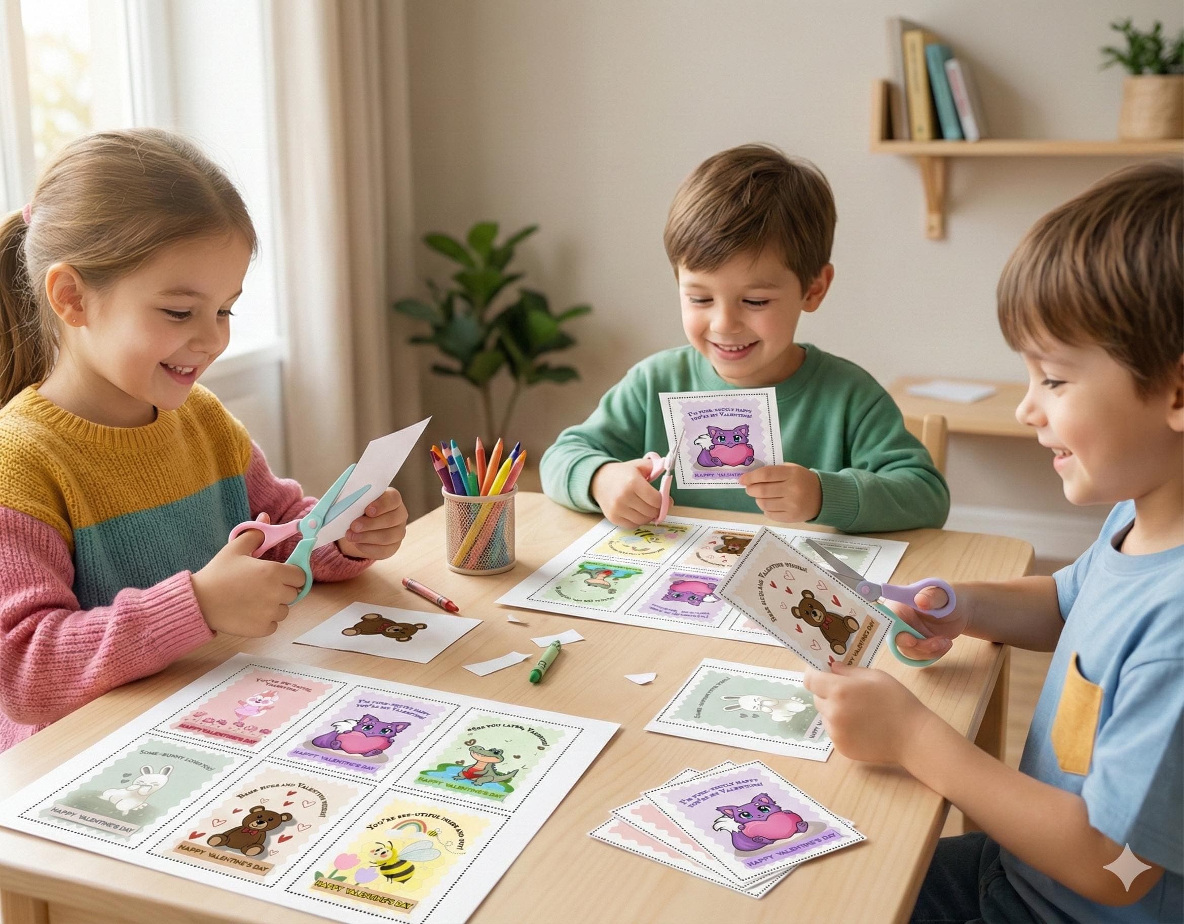 Animal Valentine Cards | Kids Classroom Printable (PDF Bundle, zip file for card for free - image 3