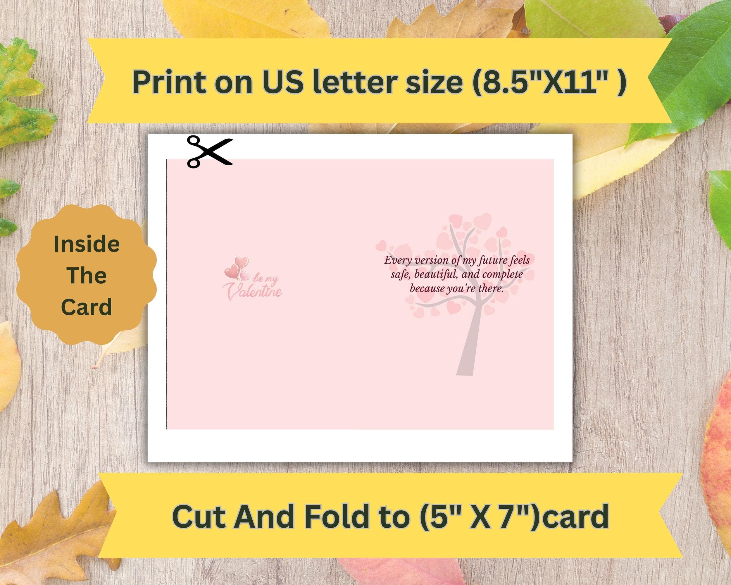 Heart Balloons Valentine's Day Card - Printable 5x7 (Digital Download) - image 4