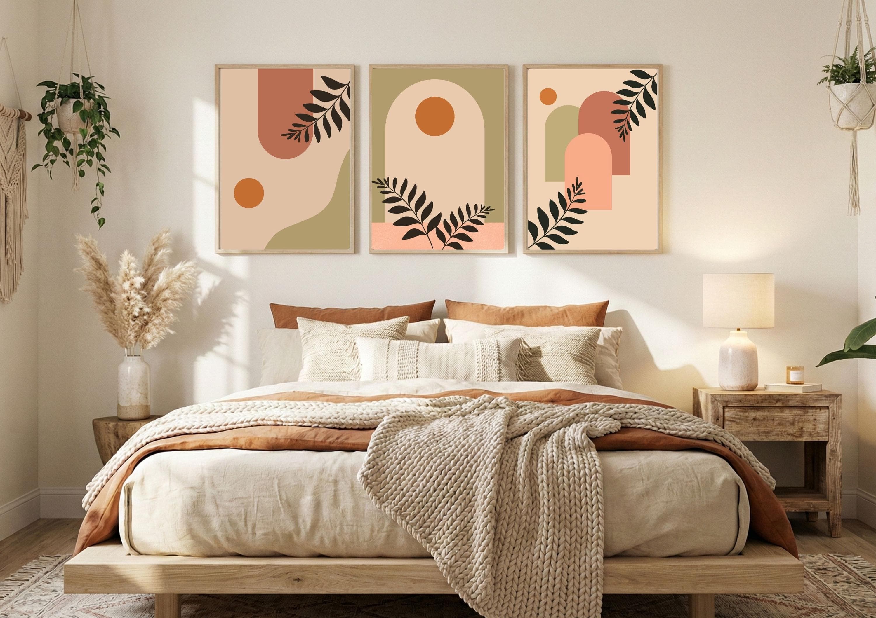 Boho Botanical Arch Print Set | Terracotta & Sage Green (Digital Download)