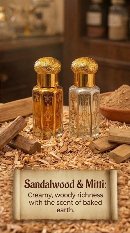 Sandalwood and Mitti Attar Natural Earthy Perfume Oil Woody Indian Attar Long-Lasting Alcohol-Free Fragrance - image 3