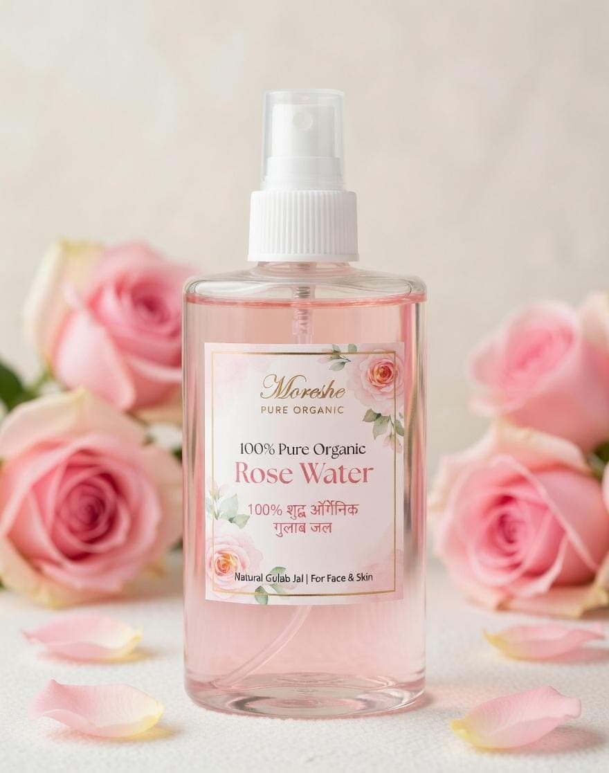 Pure Organic Rose Water Mist | Natural Gulab Jal Toner (Alcohol-Free)