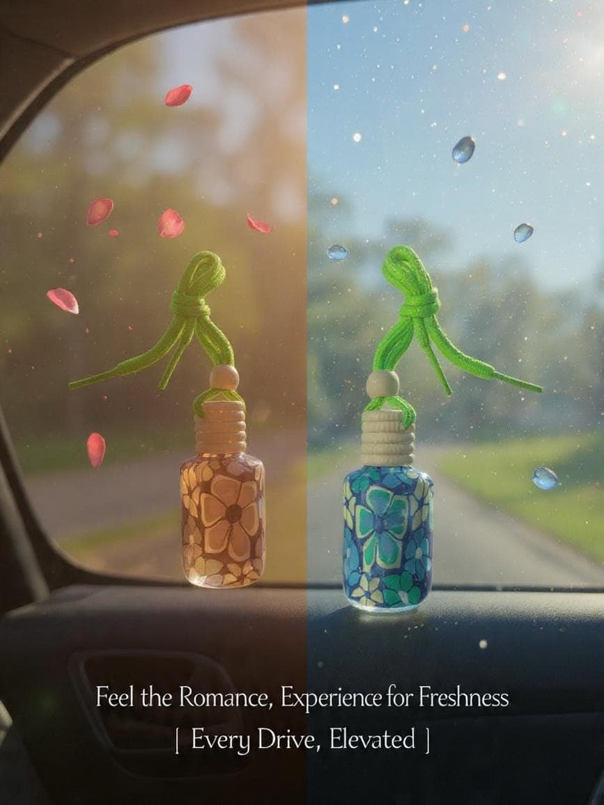 Rose & Icy Breeze combo set of  Car Perfume | Fresh Floral Air Luxury (15ml each) - image 3