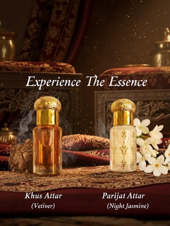 Khus and Parijat Attar combo Set: Natural Vetiver and Night Jasmine Perfume Oils - image 4