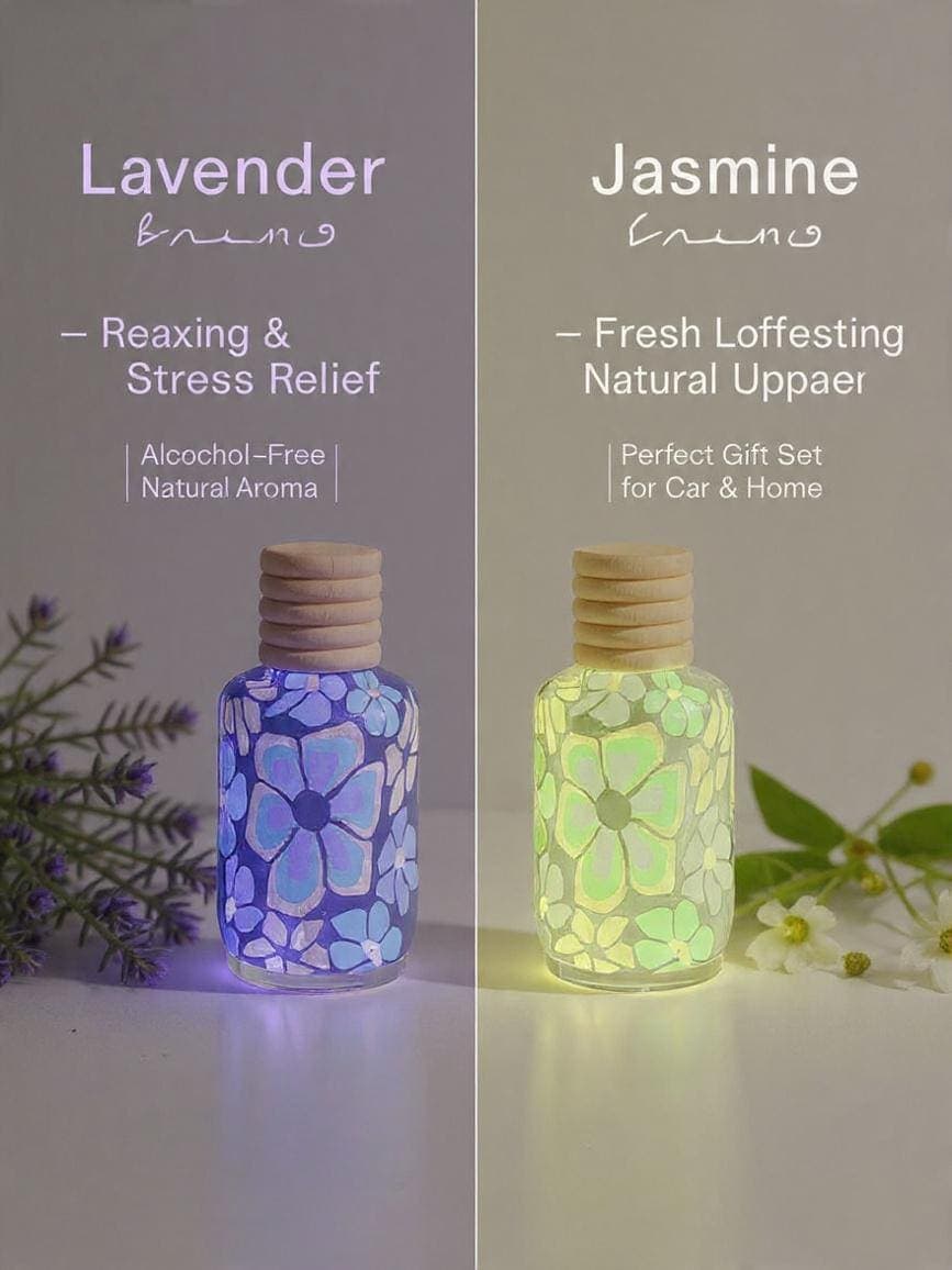 Lavender and Jasmine Car perfume combo set | Long Lasting Aromatherapy Air Freshener