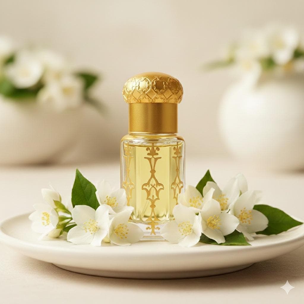Jasmine Absolute Attar Natural Perfume Oil Floral Sweet Long-Lasting Alcohol-Free Handmade Aromatherapy Scent