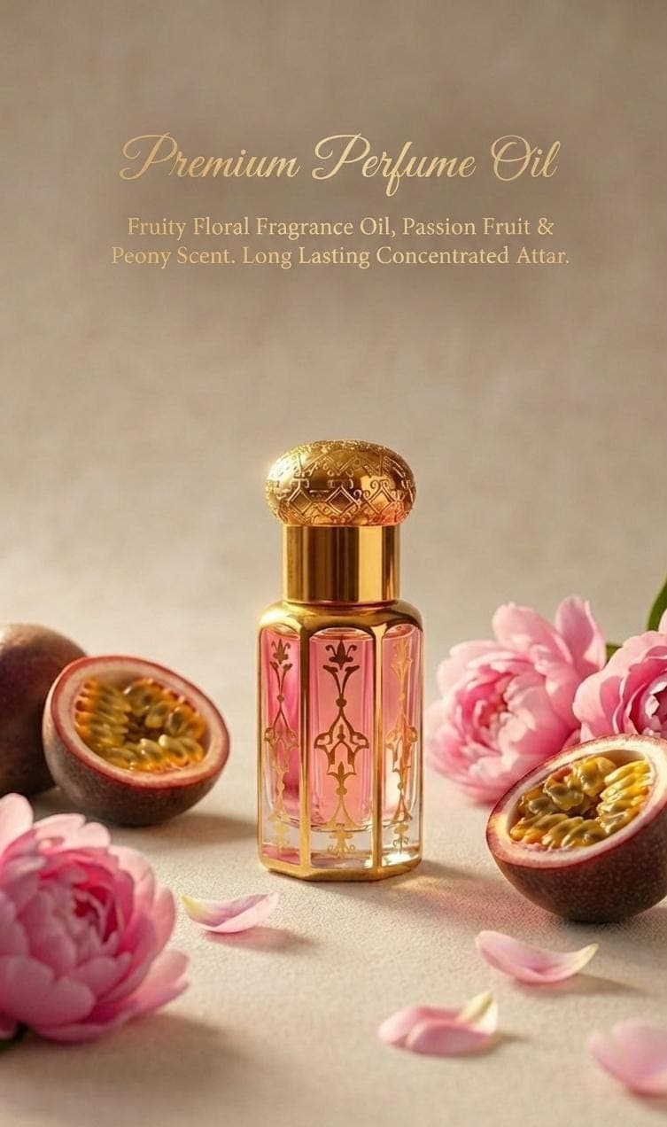 Passion Fruit Peony Perfume Oil - Long Lasting Fruity Floral  BOMB-SHll-Z Attar - image 3