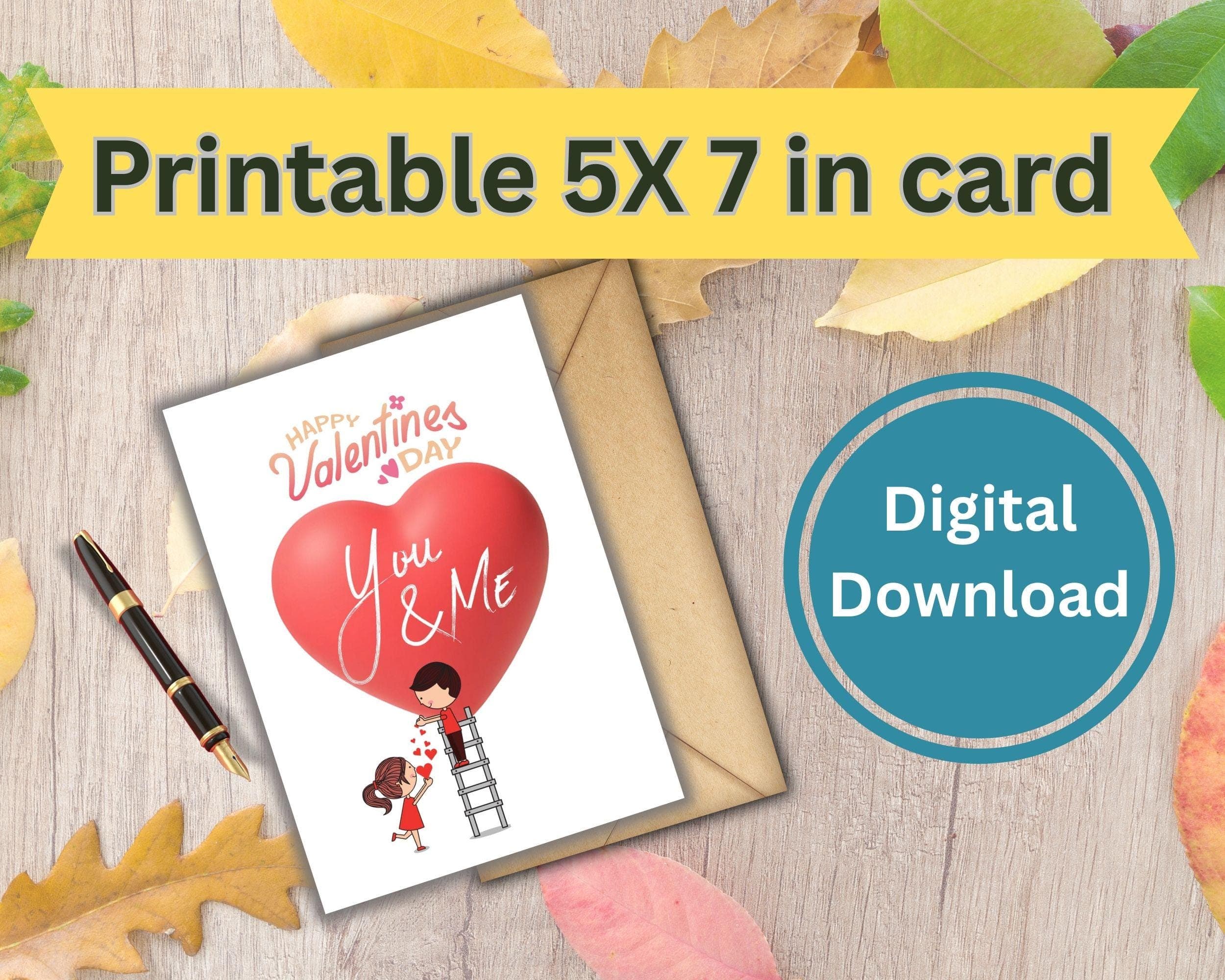 Canva Valentine Card | Editable 5x7 Love Card (Instant Download) - image 3