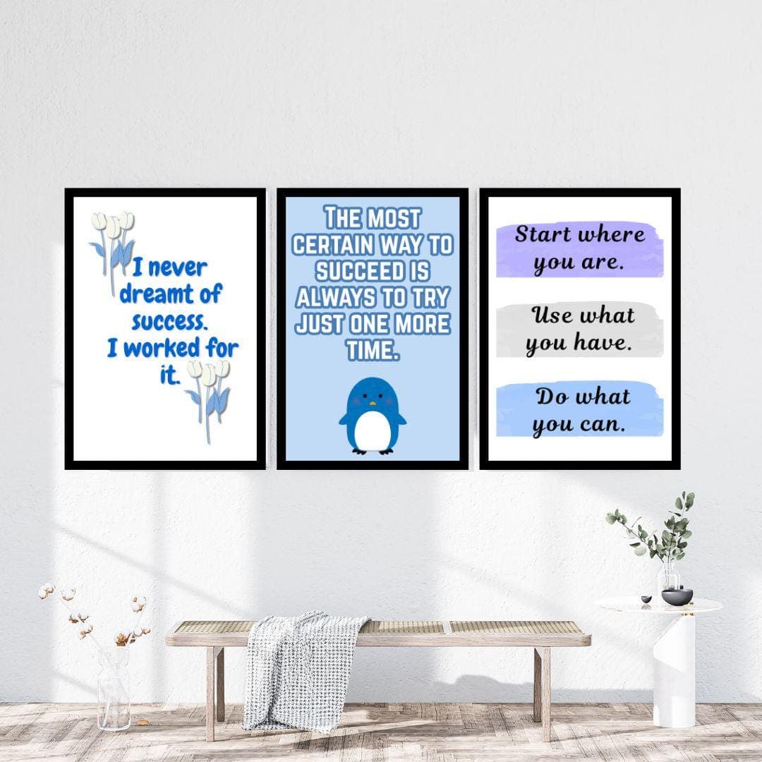 Motivational Quote Prints | Modern Home Office Art (Digital Download) Blue